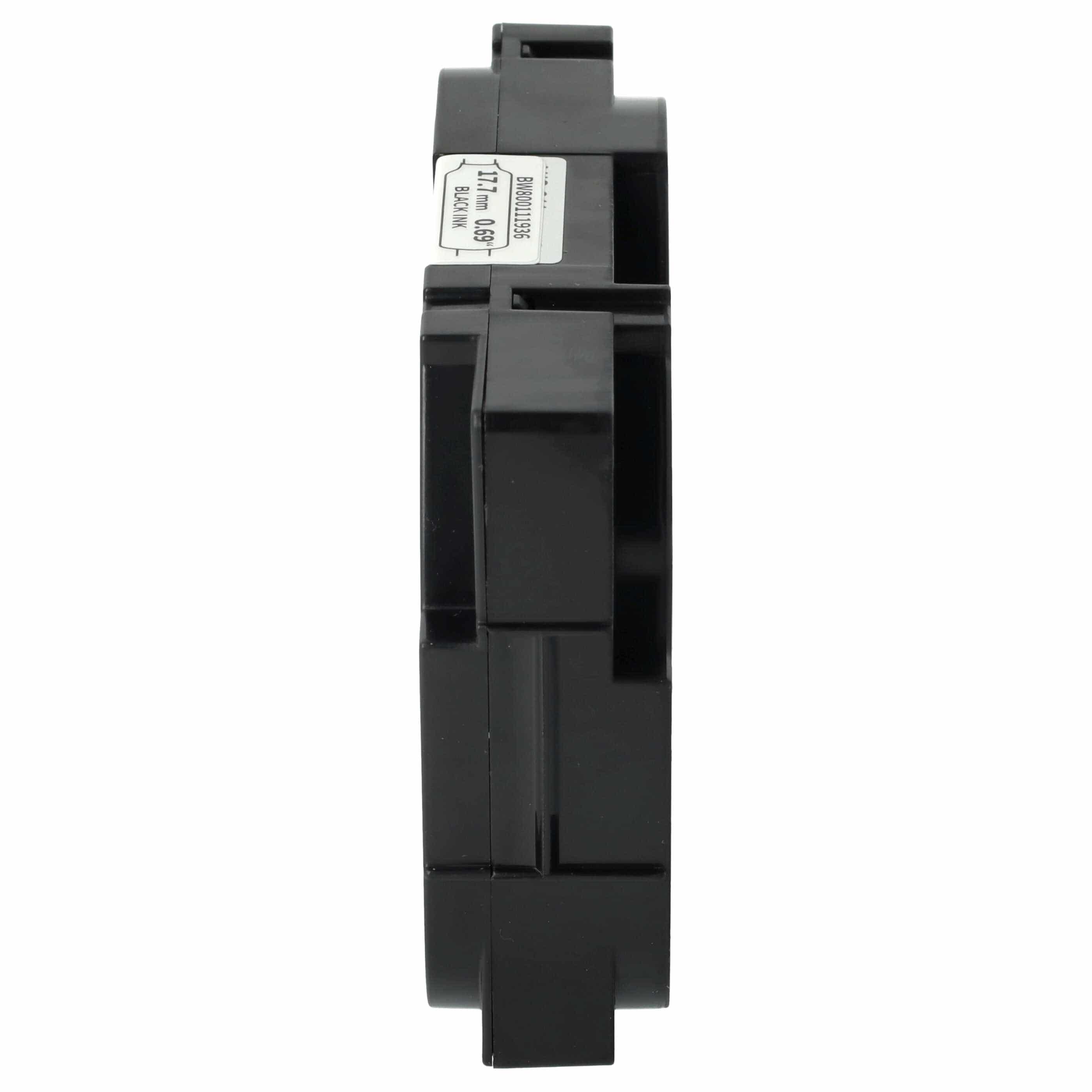 Label Tape as Replacement for Brother HSE-241 - Black to White, Heat Shrink Tape, 17.7 mm