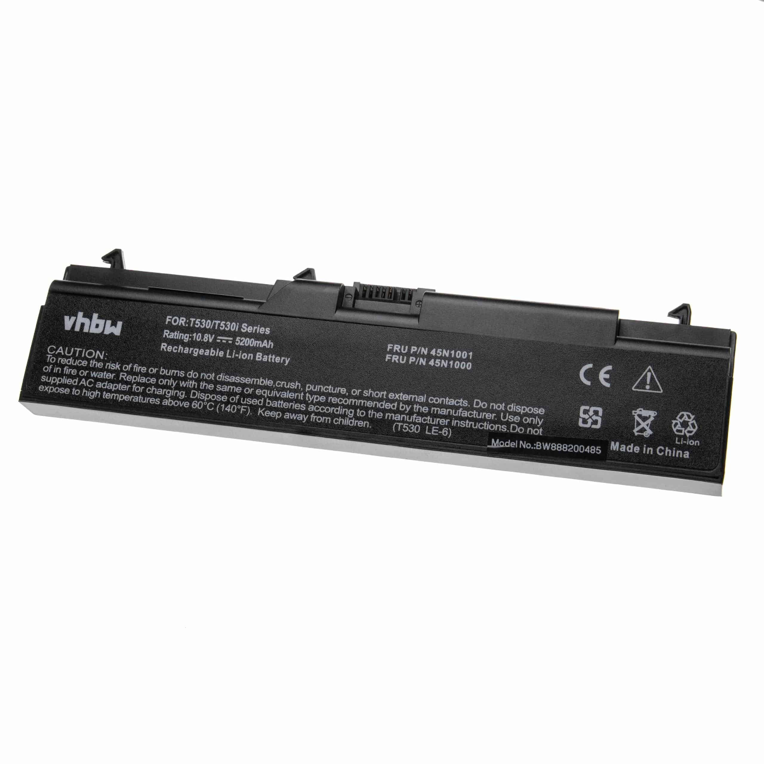 Notebook Battery Replacement for Lenovo 42T4710, 42T4708, 42T4709, 42T4235 - 5200mAh 10.8V Li-Ion, black