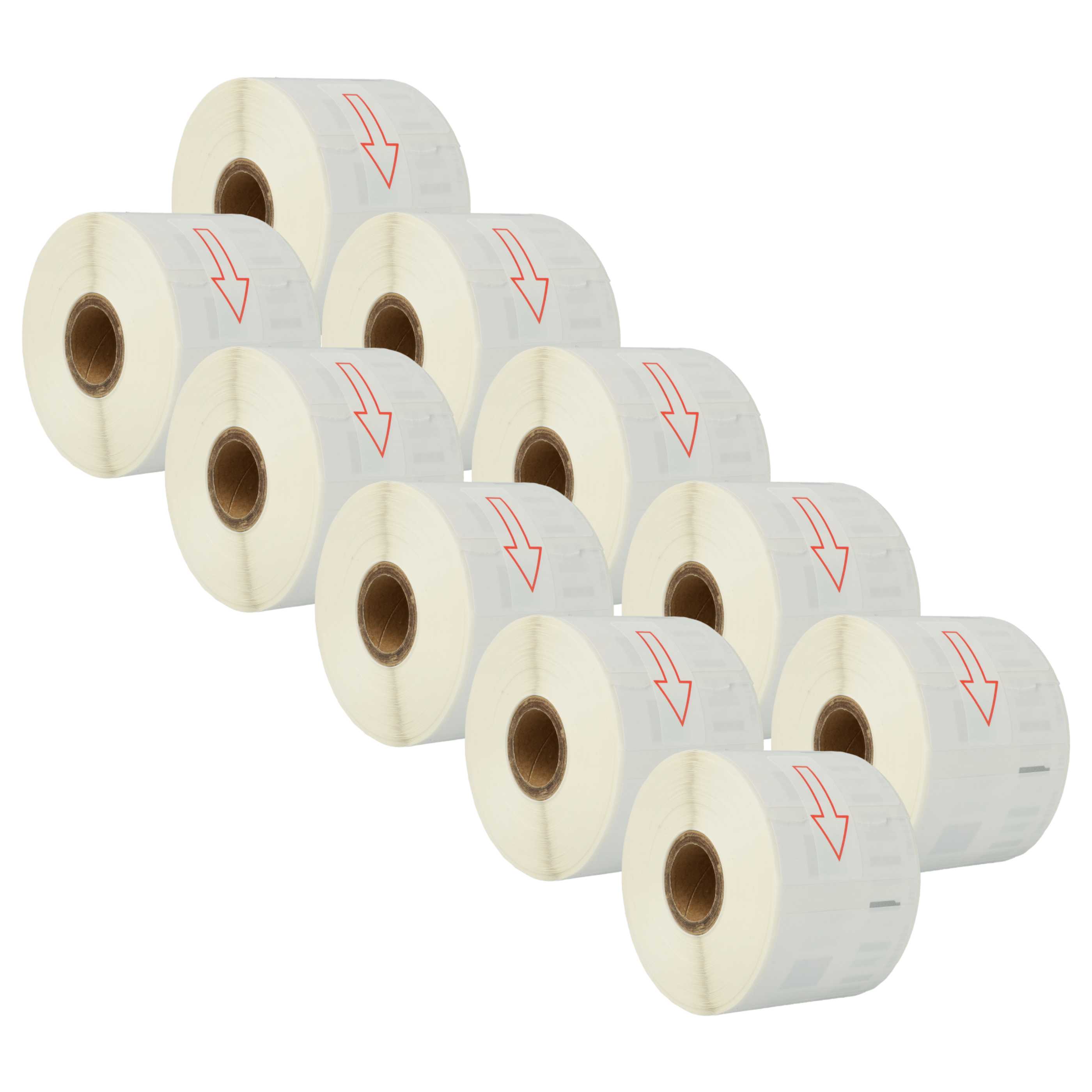 10x Etiketten als Ersatz für Dymo 11354 Etikettendrucker - 57mm x 32mm