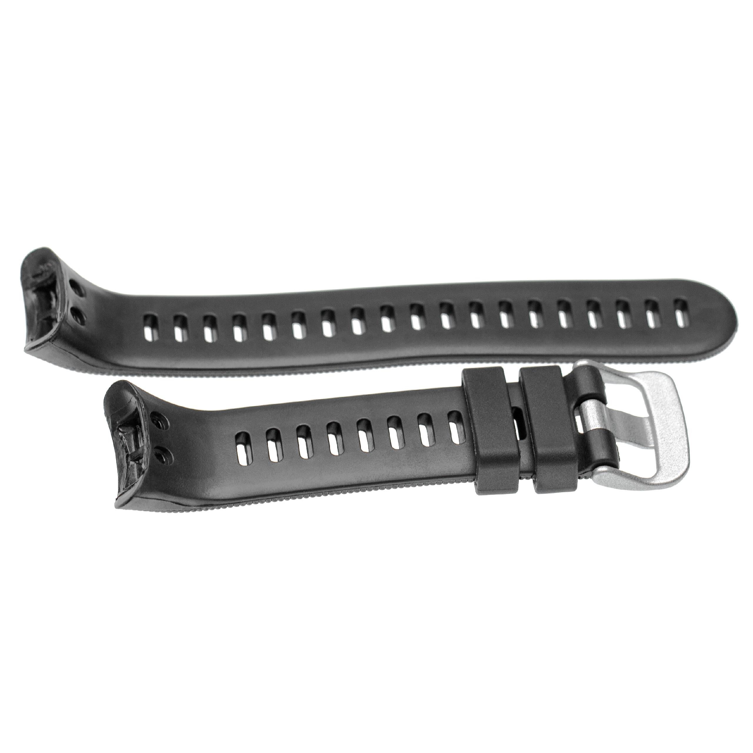 Bracelet pour montre intelligente Garmin Forerunner - 11,6 + 9,1 cm de long, 25mm de large, silicone, noir