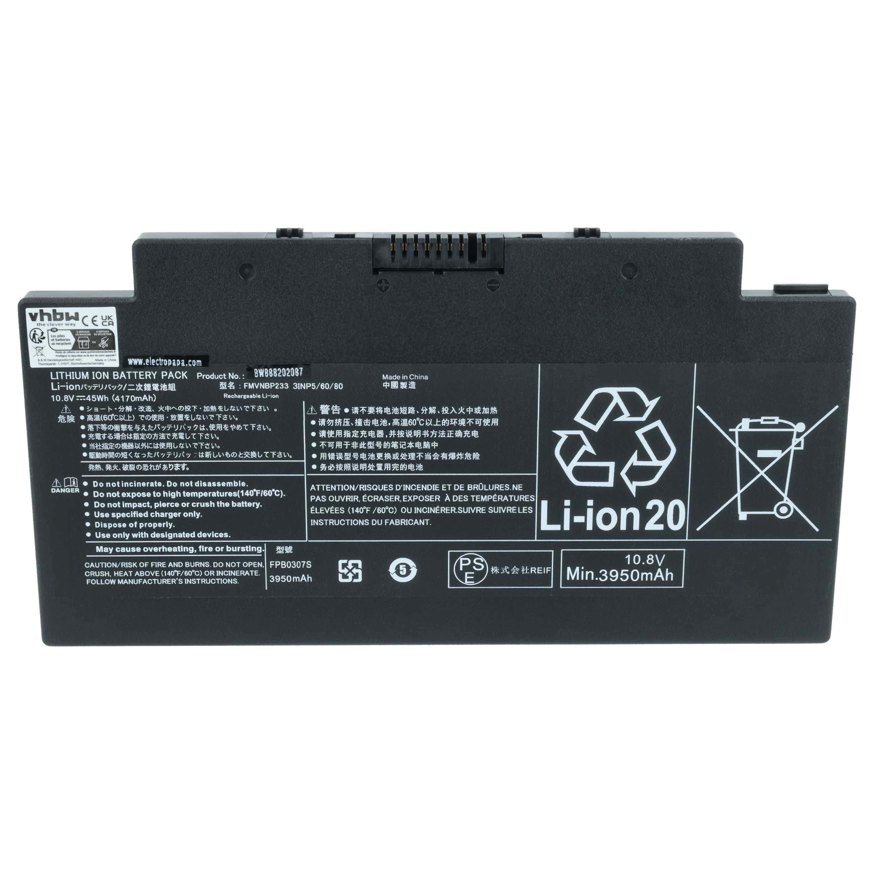 Akumulator do laptopa zamiennik Fujitsu CP641484-01, CP64148401, CP693003-03 - 4050 mAh 10,8 V Li-Ion, czarny