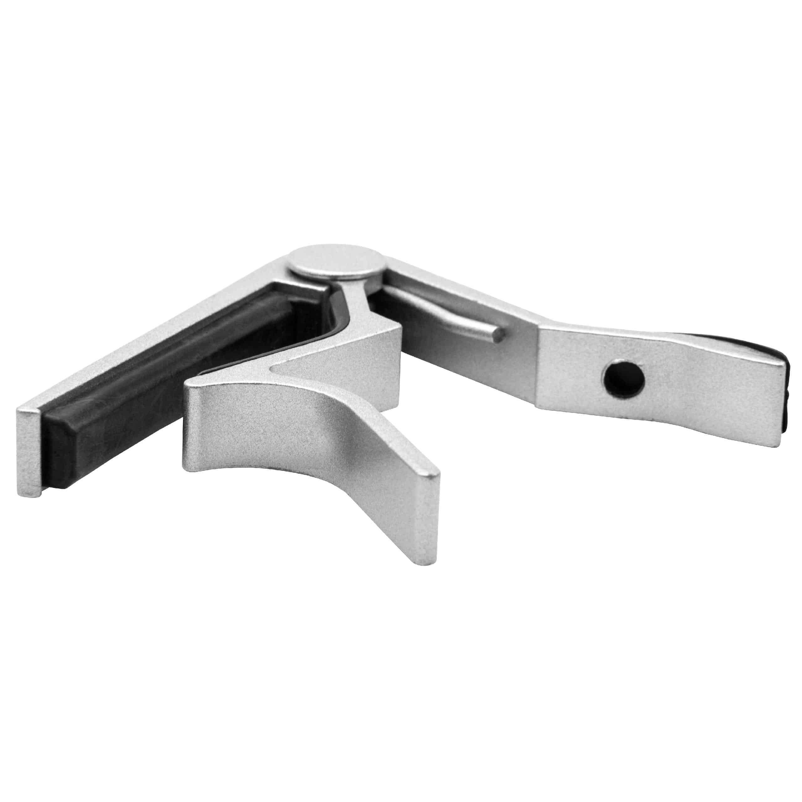 vhbw Capotasto, Capo for Guitars, electric guitar, acoustic guitar - Curved, silver