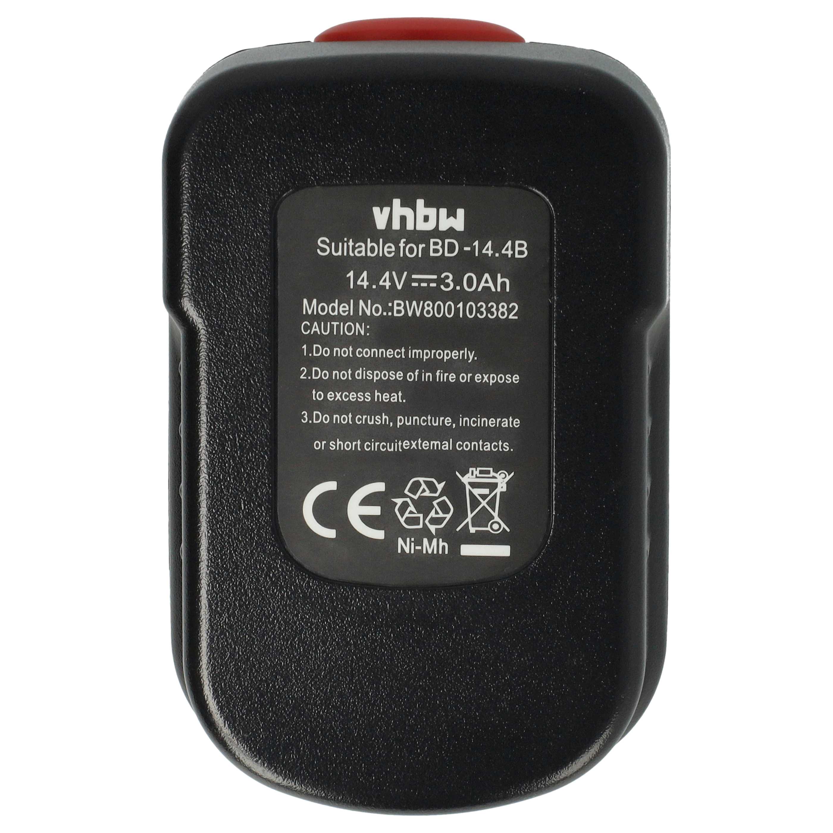 3x Battery replaces Black & Decker A14, 499936-34, 499936-35 Electric Power Tool - 3000 mAh, 14.4 V, NiMH