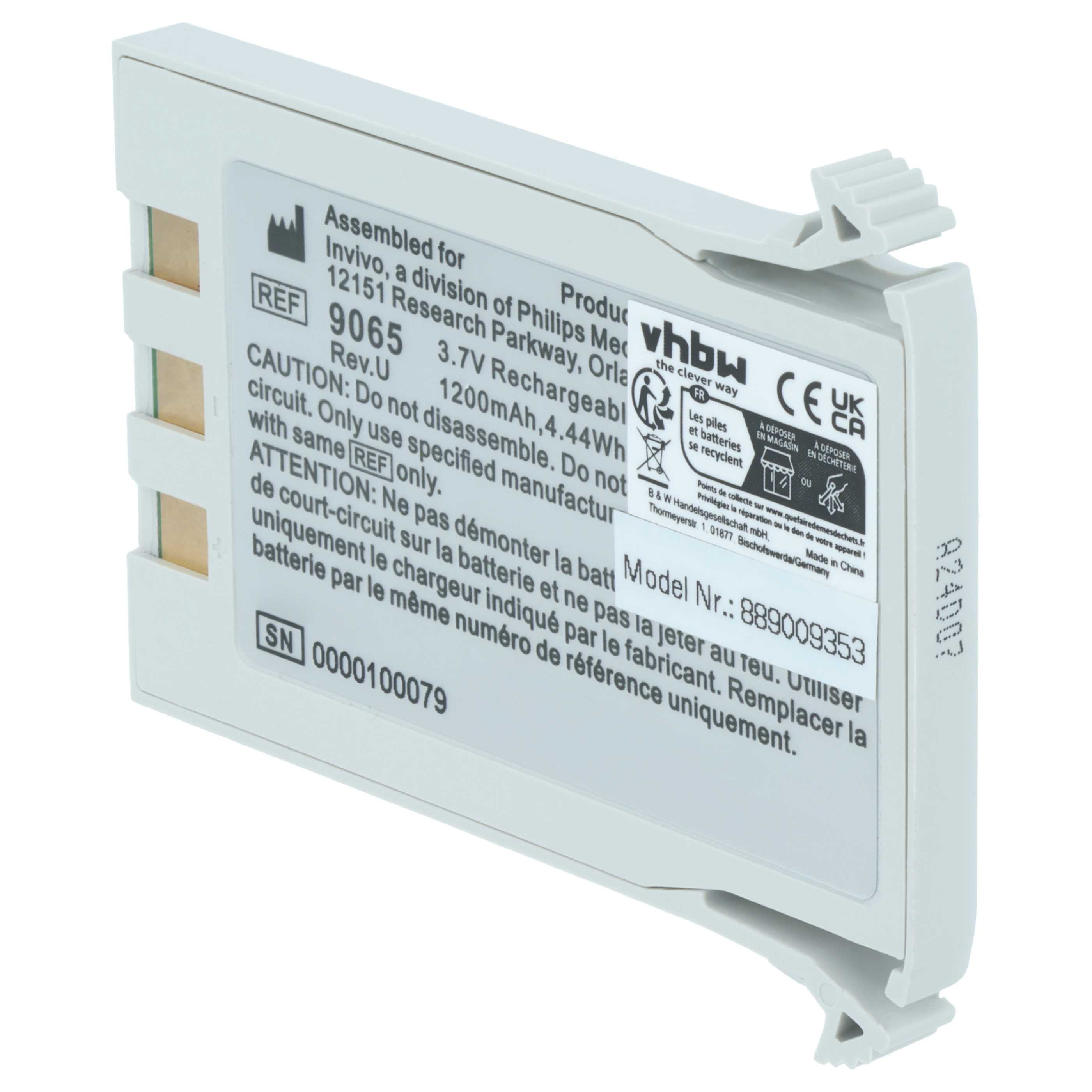 Akku als Ersatz für Philips 989803152881, M6480 für Philips - 1200mAh 3,7V Li-Ion