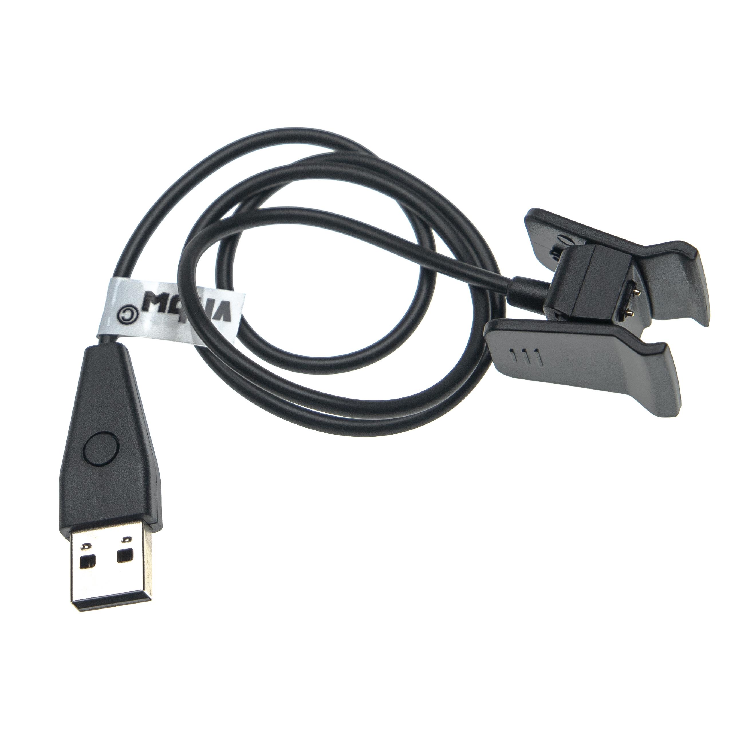 Cable de carga USB para smartwatch Fitbit Alta HR - negro con función reset 55 cm