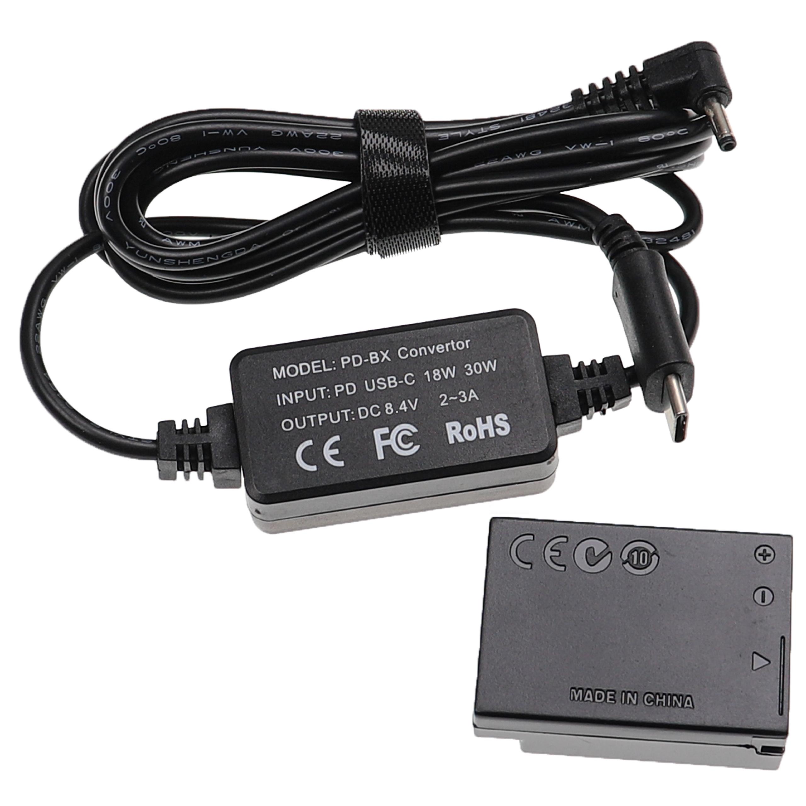 Zasilacz USB do aparatu zam. ACK-DC80 + adapter zam. Canon DR-80 - 2 m, 8,4 V 3,0 A
