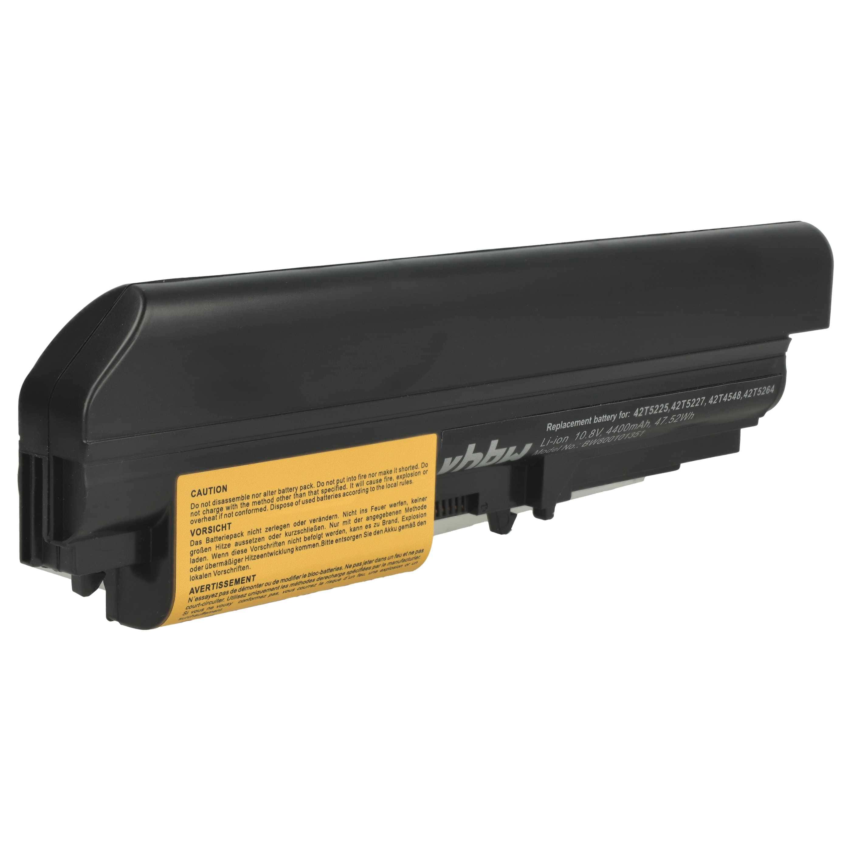 Akumulator do laptopa zamiennik IBM 42T4653, 42T5225, 42T4677, 42T5227 - 4400 mAh 10,8 V Li-Ion, czarny
