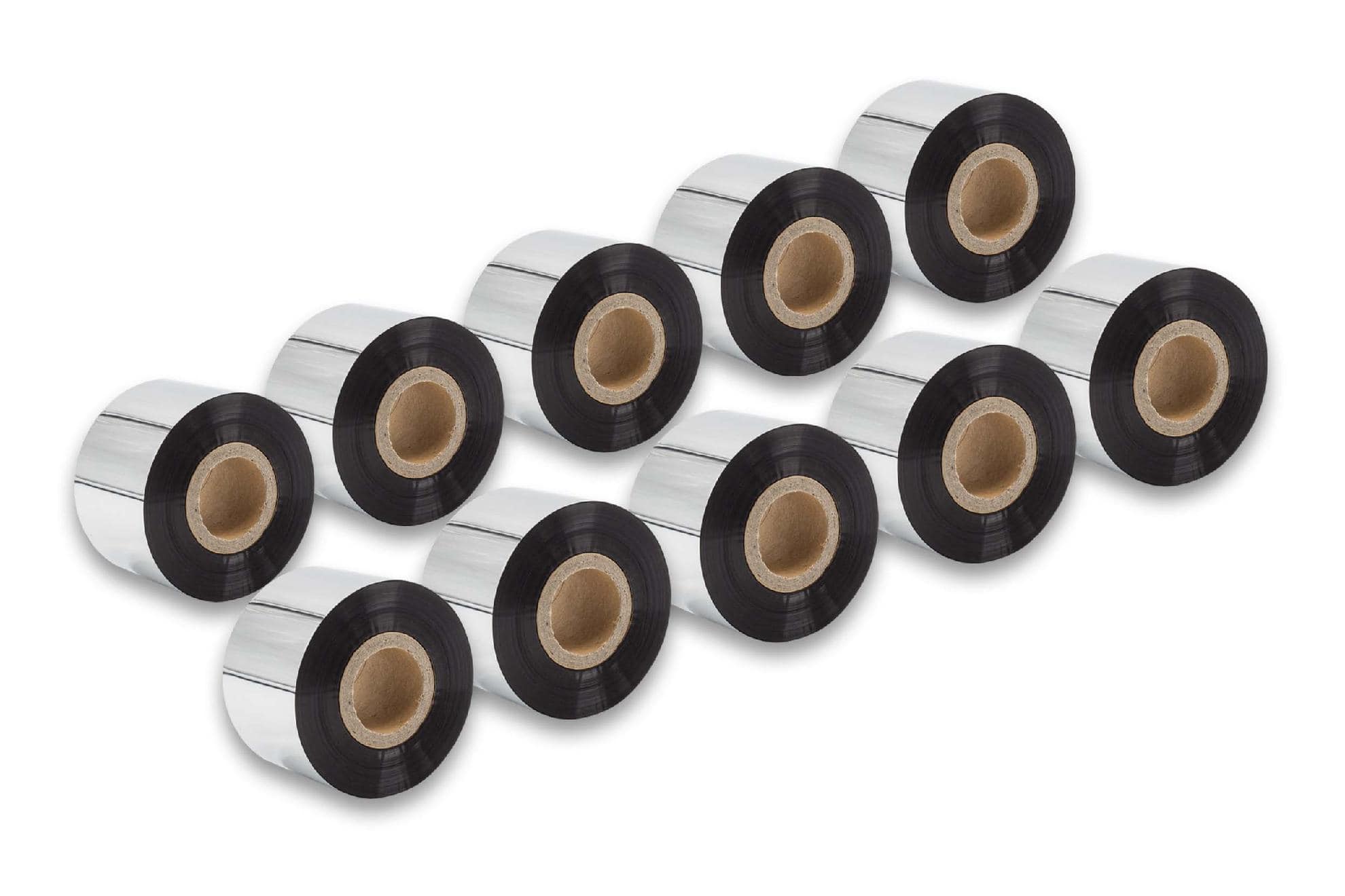 10x Thermotransferband passend für Godex, Printronix, TSC, Valentin Drucker u.a. - 40 mm x 300 m, Wachs-Plus