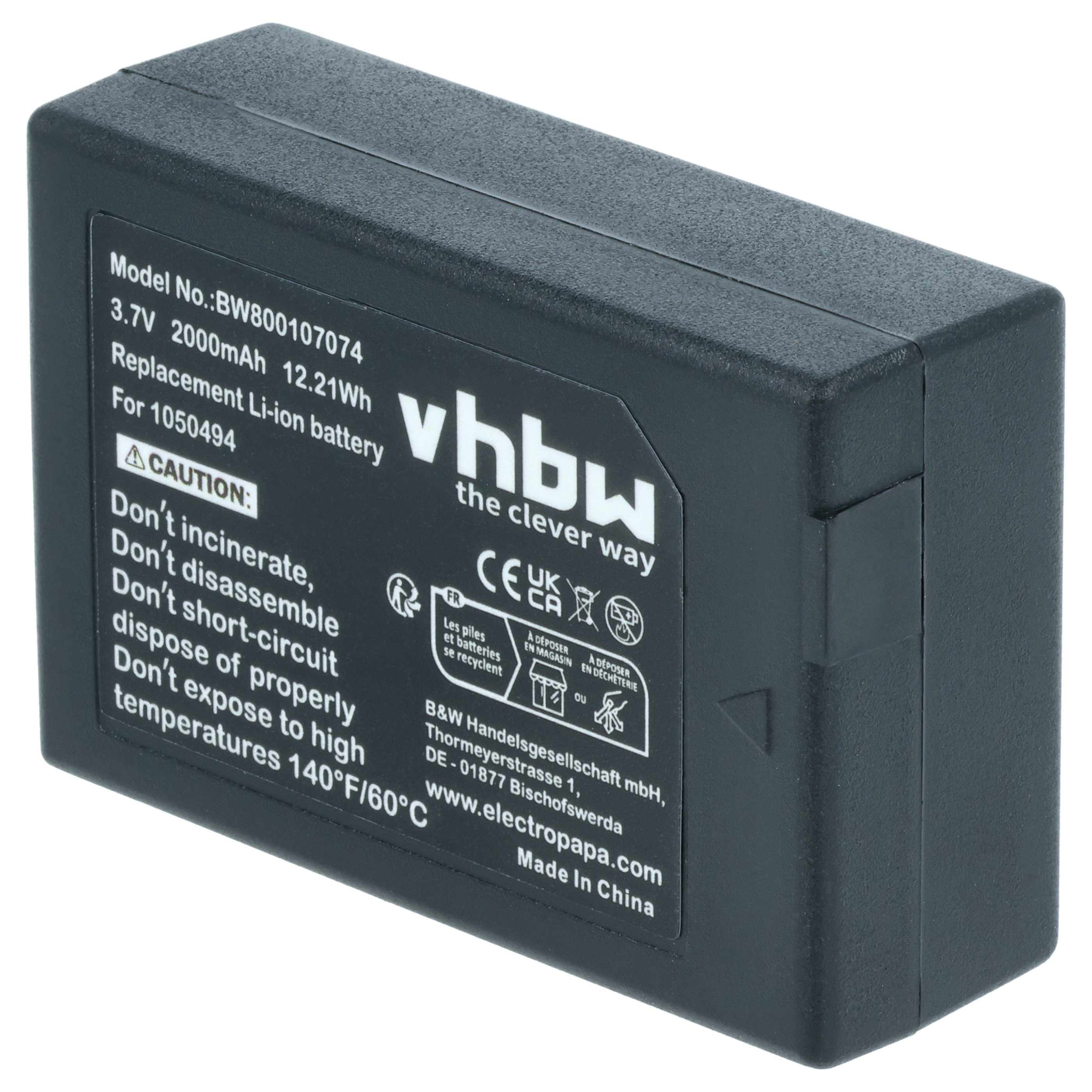 Handheld Computer 2x Battery replaces Psion WA3006, WA3020, 1050494-002, 1050494 - 2000mAh, 3.7V