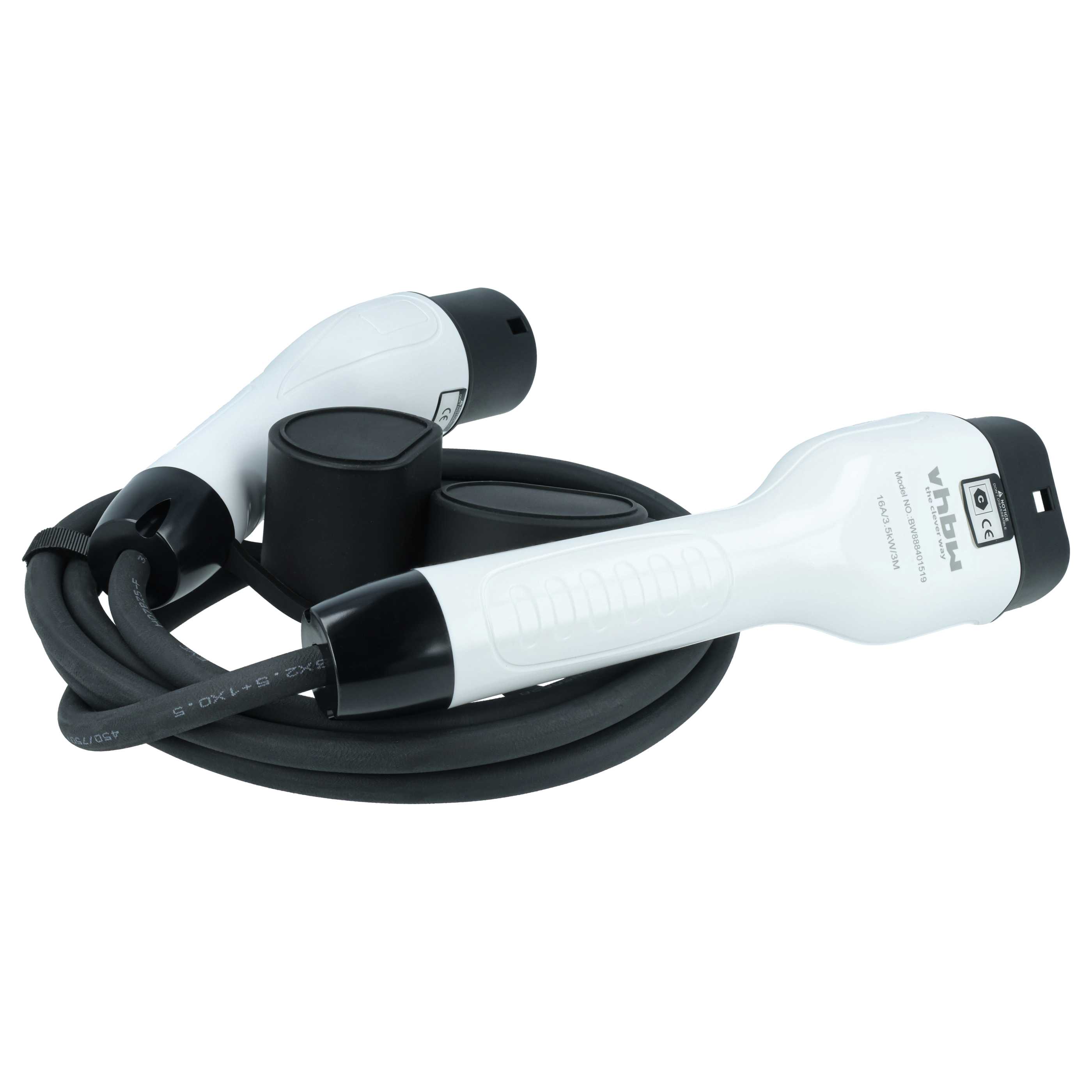 E-Auto Ladekabel Typ 2 zu Typ 2 - 16 A 1-phasig, 3,5 kW Mode 3, 3 m