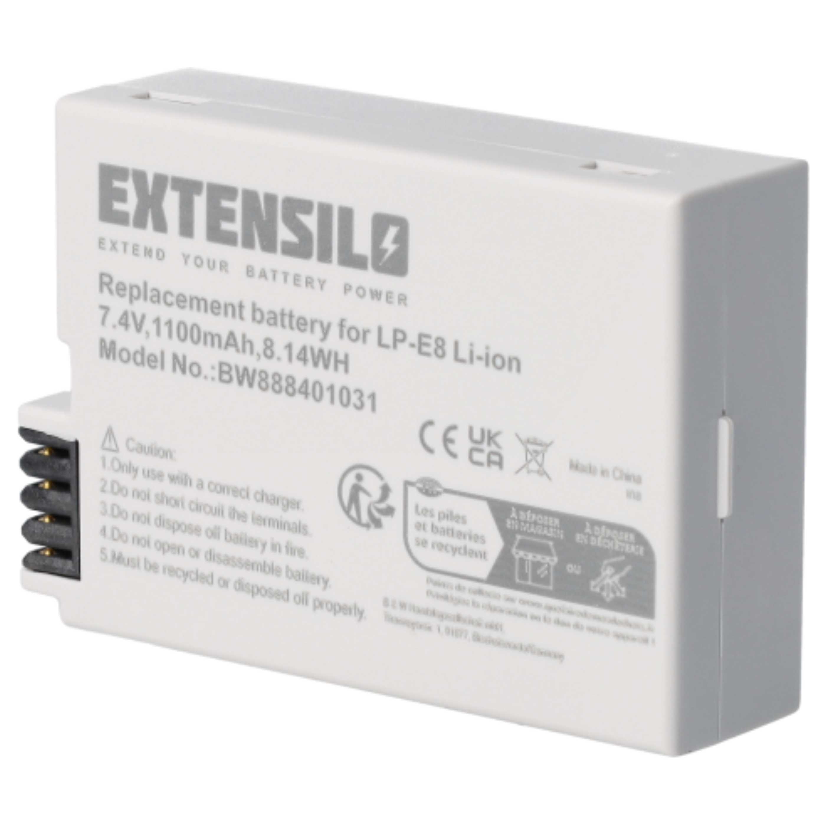 2x Batteria sostituisce Canon LP-E8 per fotocamera Canon - 1100mAh 7,4V Li-Ion