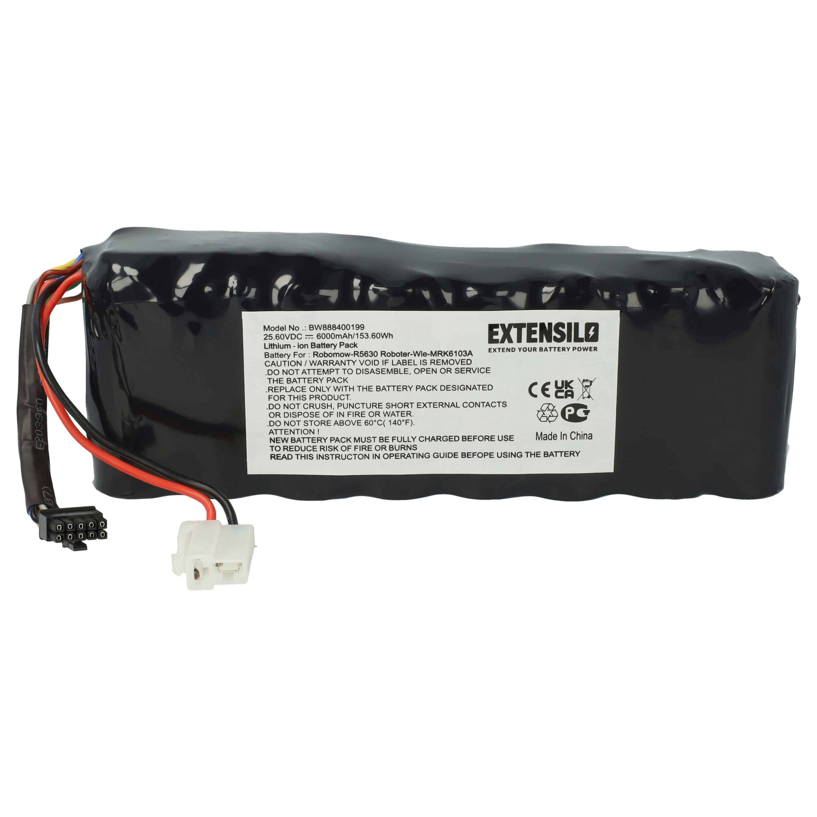 Lawnmower Battery Replacement for Robomow MRK6105A - 6000mAh 25.6V Li-Ion