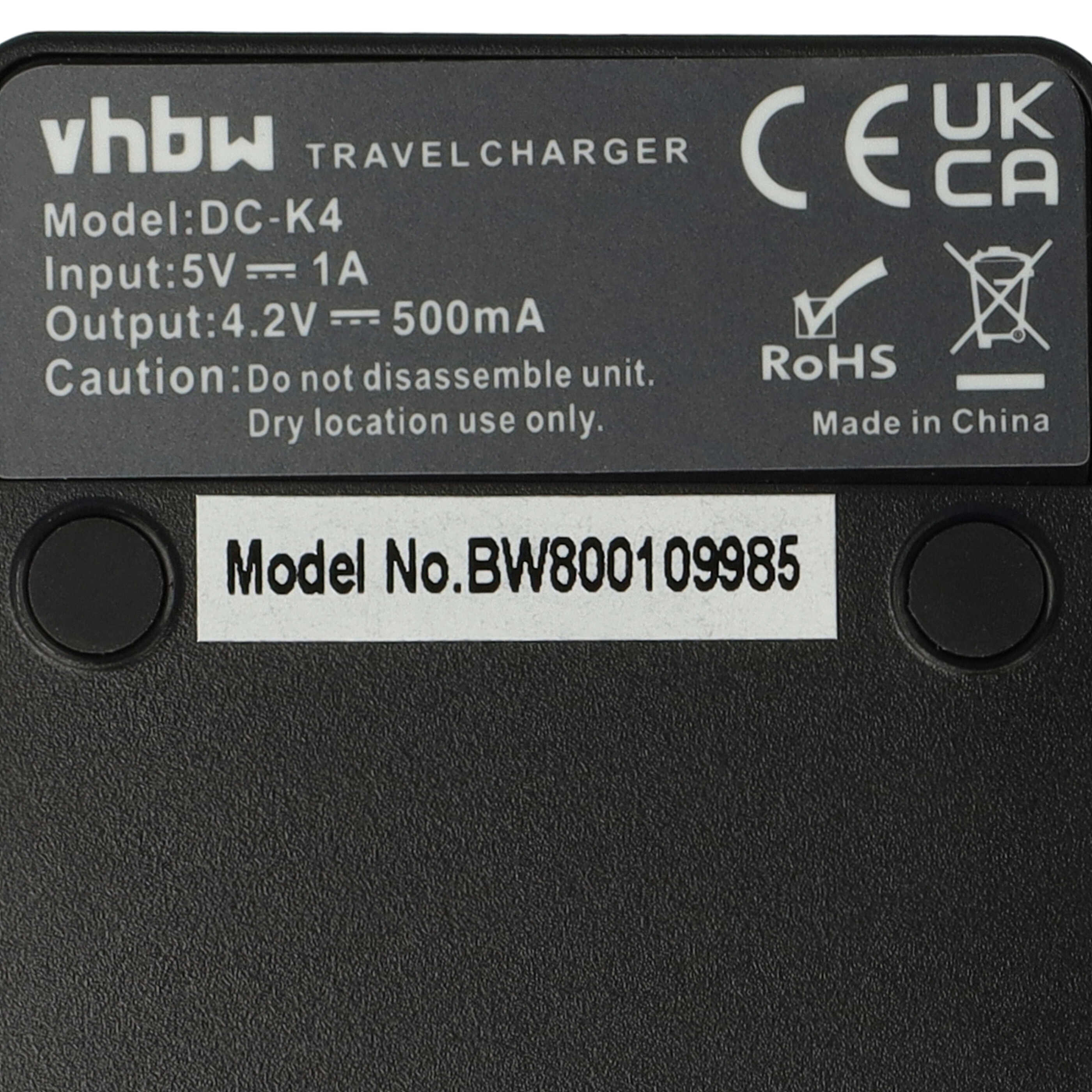 Battery Charger suitable for Lumix DMC-FT7 Camera etc. - 0.5 A, 4.2 V
