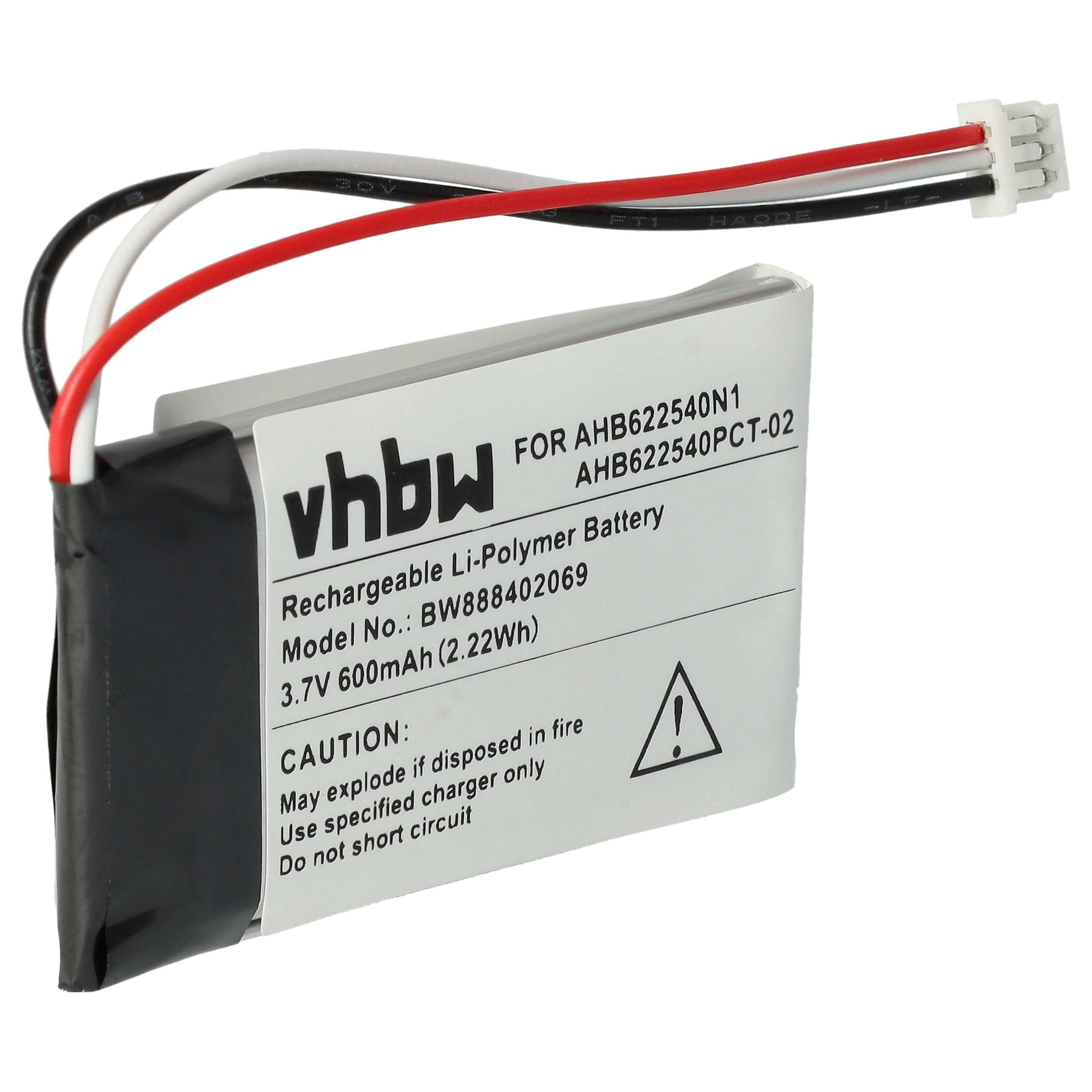 Wireless Headset Battery Replacement for Sennheiser 564546, AHB622540N1 - 600 mAh 3.7 V Li-polymer