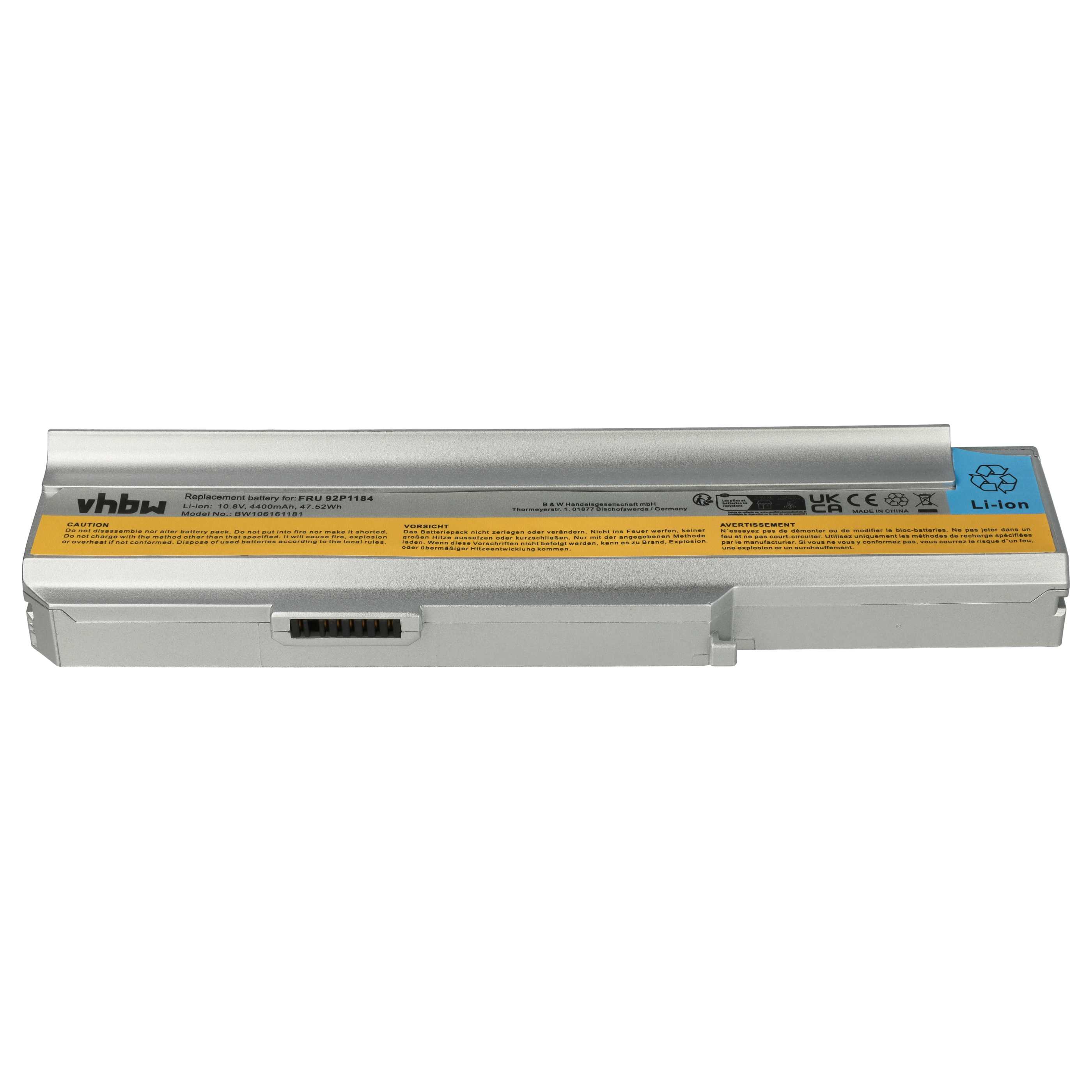 Akumulator do laptopa zamiennik Lenovo ASM 42T5213, 40Y8322, 40Y8315 - 4400 mAh 10,8 V Li-Ion, srebrny