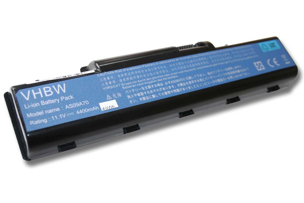 Notebook Battery Replacement for Acer AS09A31, AS09A51, AS09A41, AS09A36 - 4400mAh 11.1V Li-Ion, black