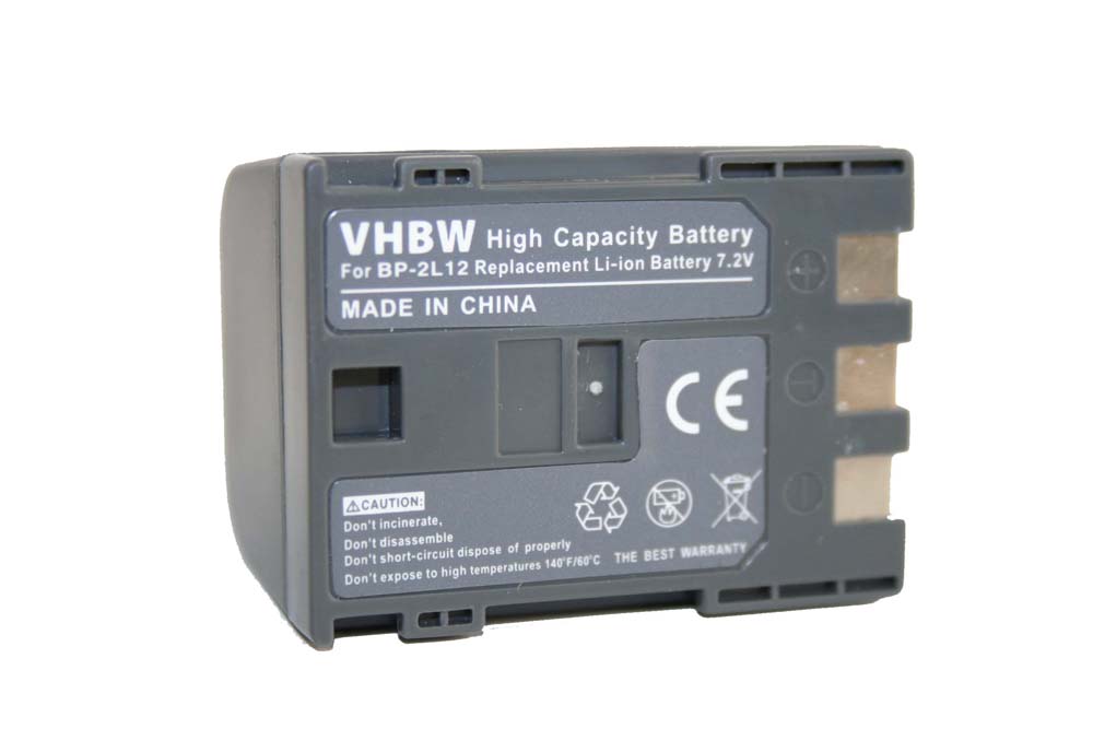 Videocamera Battery Replacement for Canon BP-2L12, BP-2L, BP-2L14 - 1200mAh 7.2V Li-Ion