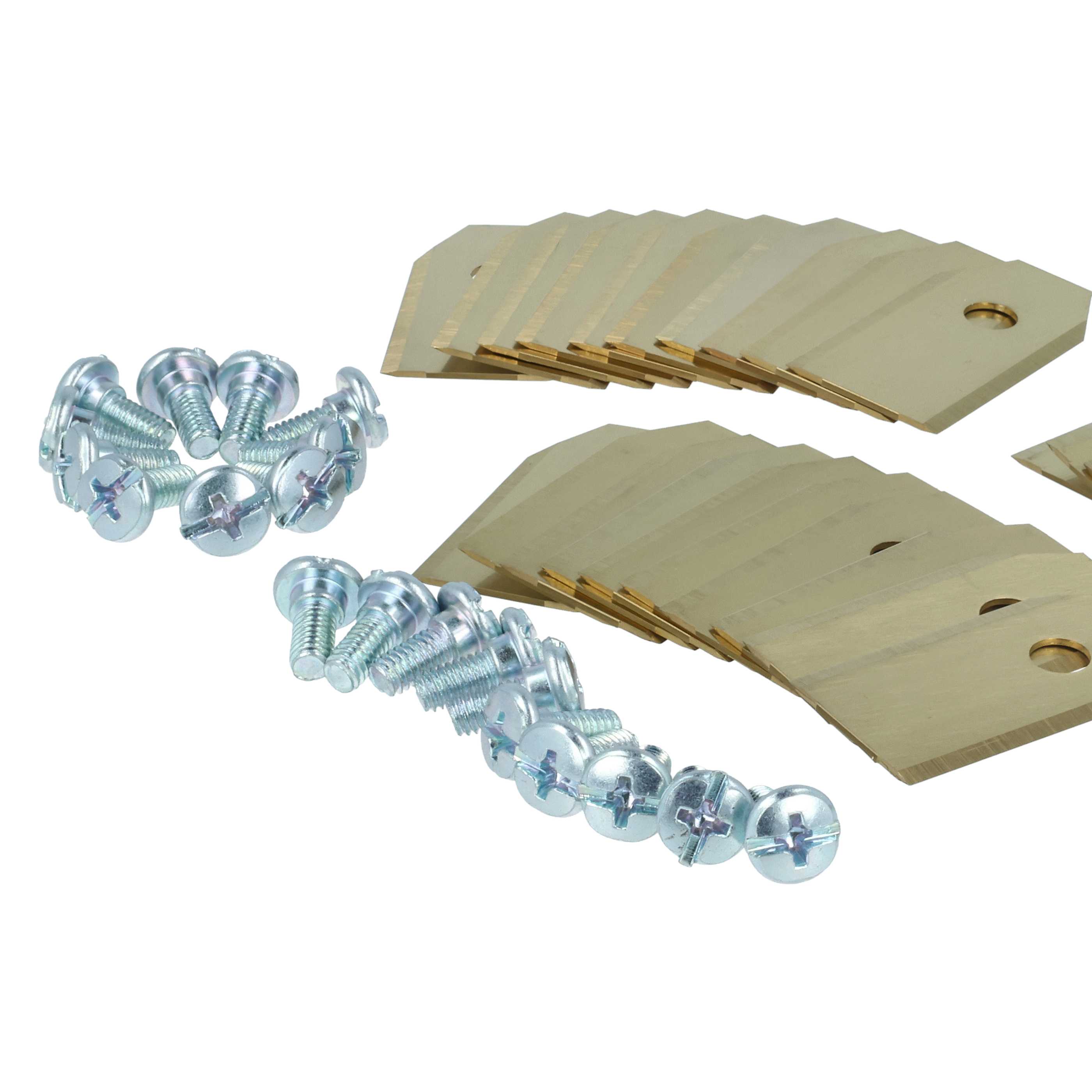 30x Exchange Blade replaces 505127801, 408720, 505127802 Cordless Lawnmower etc.titanium apatite, Silver