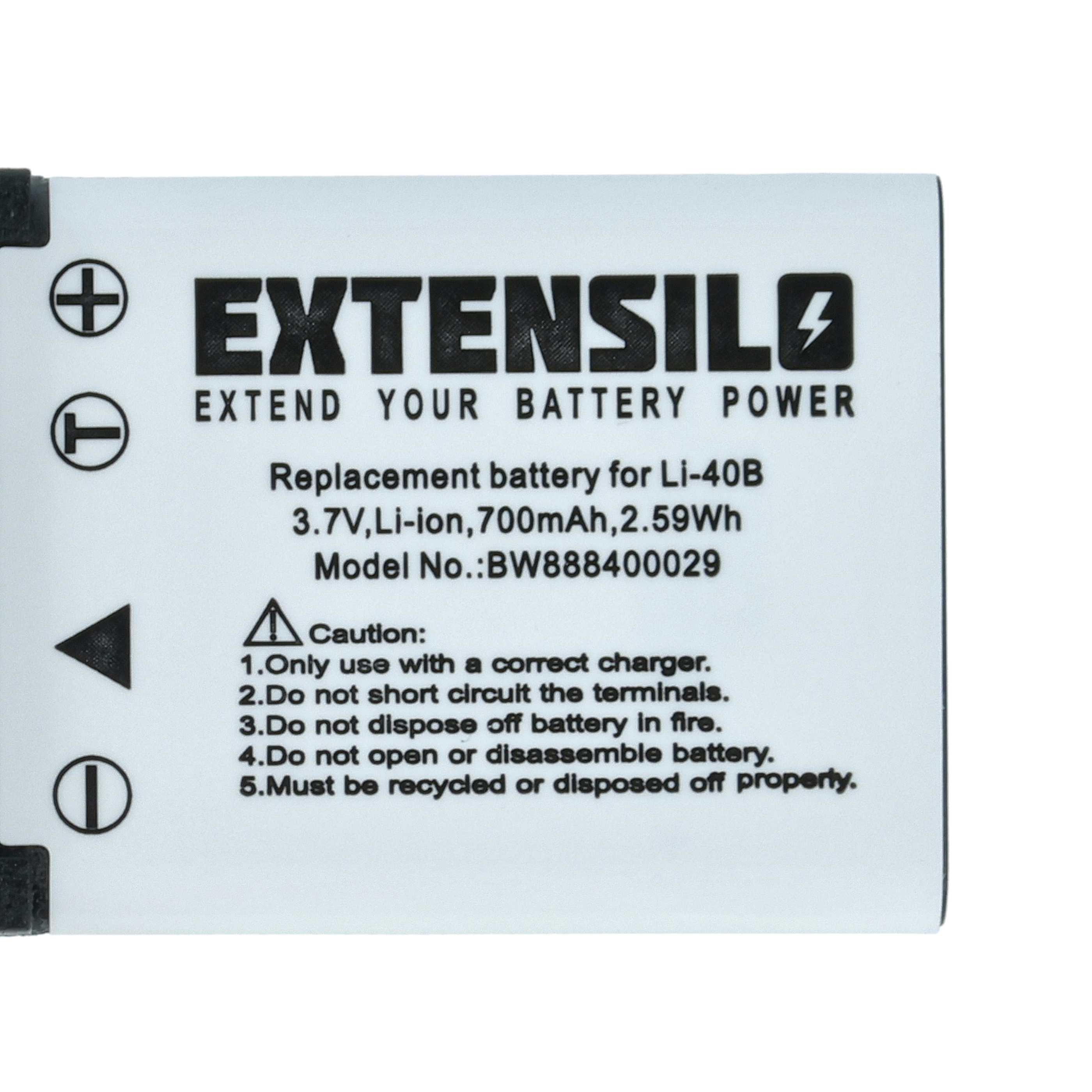 Batterie (2 pcs.) remplace BenQ DLI216 pour appareil photo - 700mAh 3,7V Li-ion