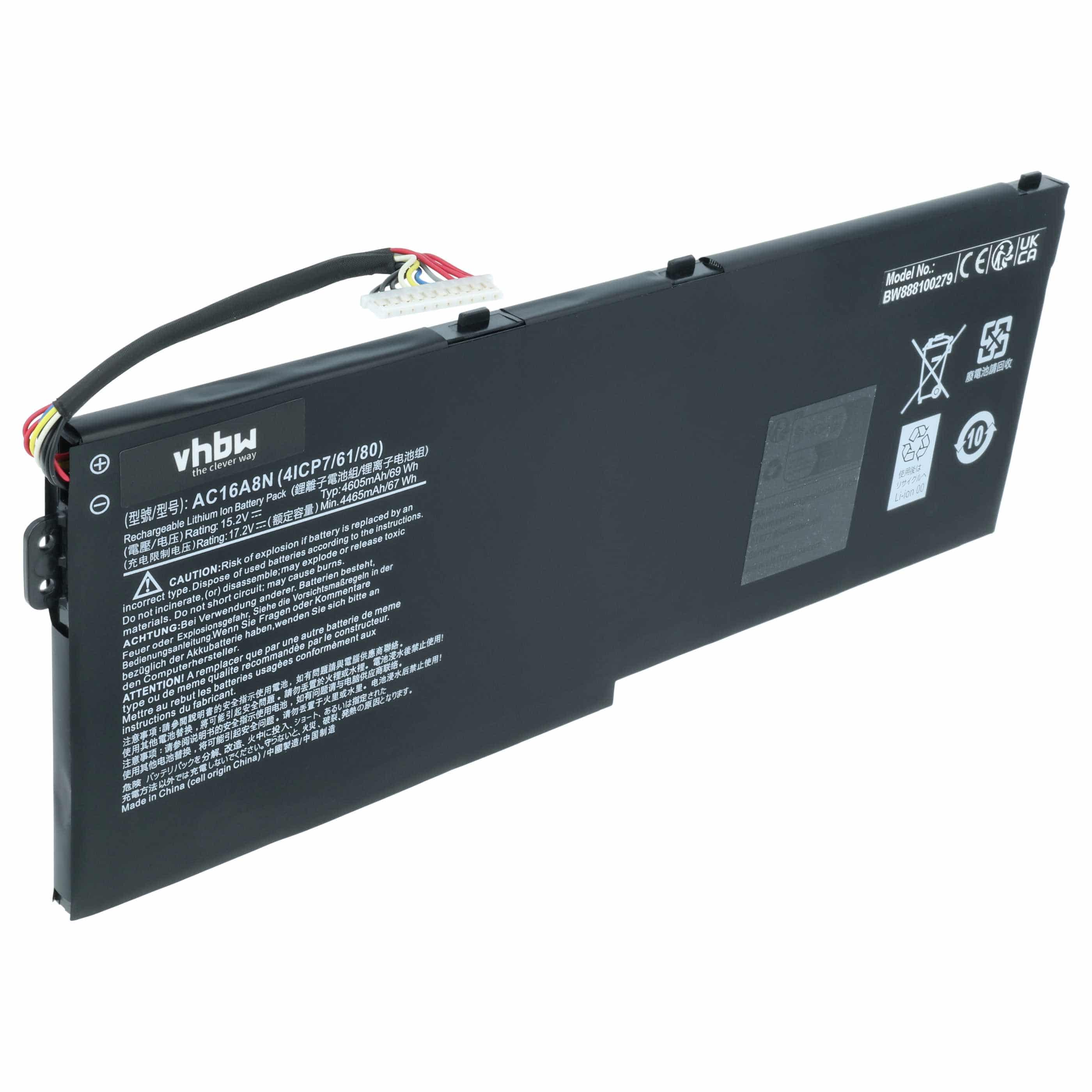 Akumulator do laptopa zamiennik Acer KT.0040G.009, AC16A8N - 4400 mAh 15,2 V Li-Ion, czarny