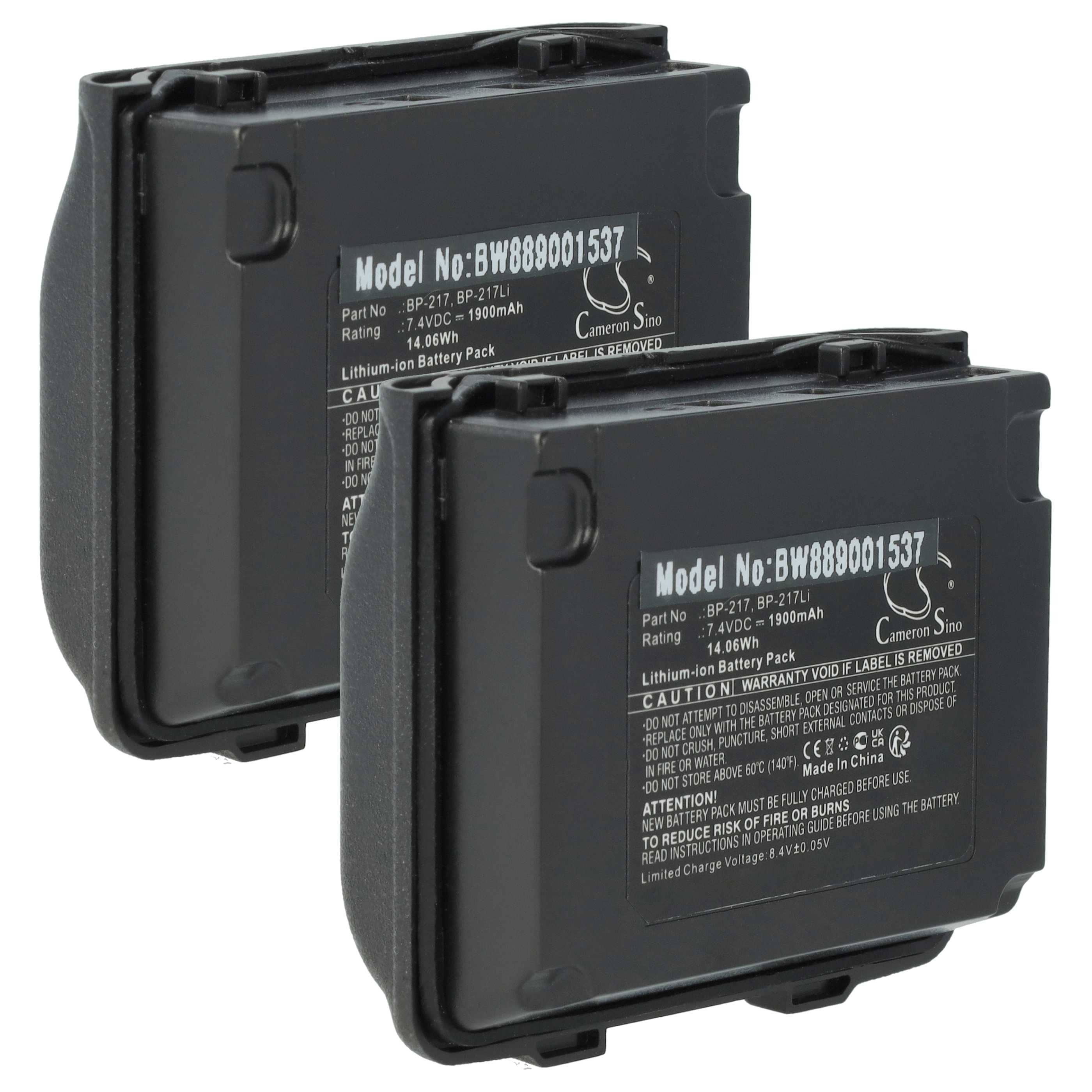 Radio 2x Battery replaces Icom BP-217LI, BP-217 - 1900 mAh 14.06 V Li-Ion