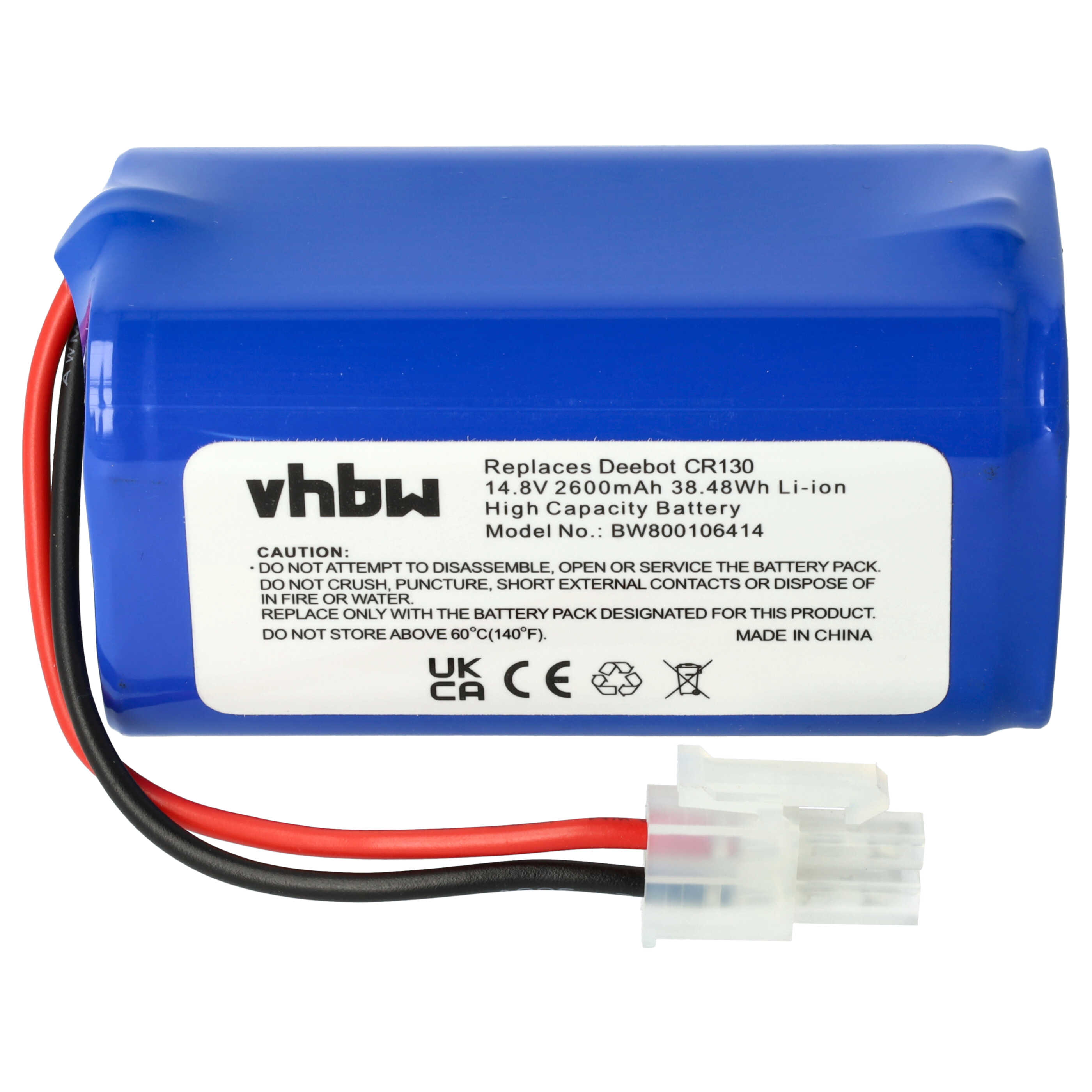 Battery Replacement for Ecovacs 4ICR19/65, BL7402A, INR18650-M26-4S1P for - 2600mAh, 14.8V, Li-Ion
