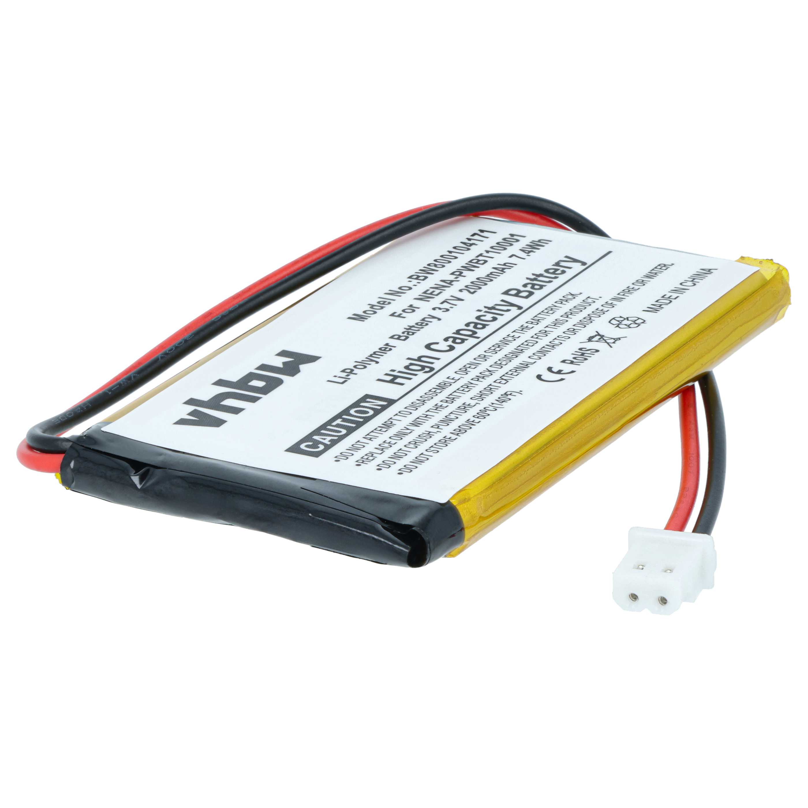 E-Book Battery replaces Nexto NENA-21120, NENA-PWBT10001 - 2000 mAh 3.7 V Li-polymer