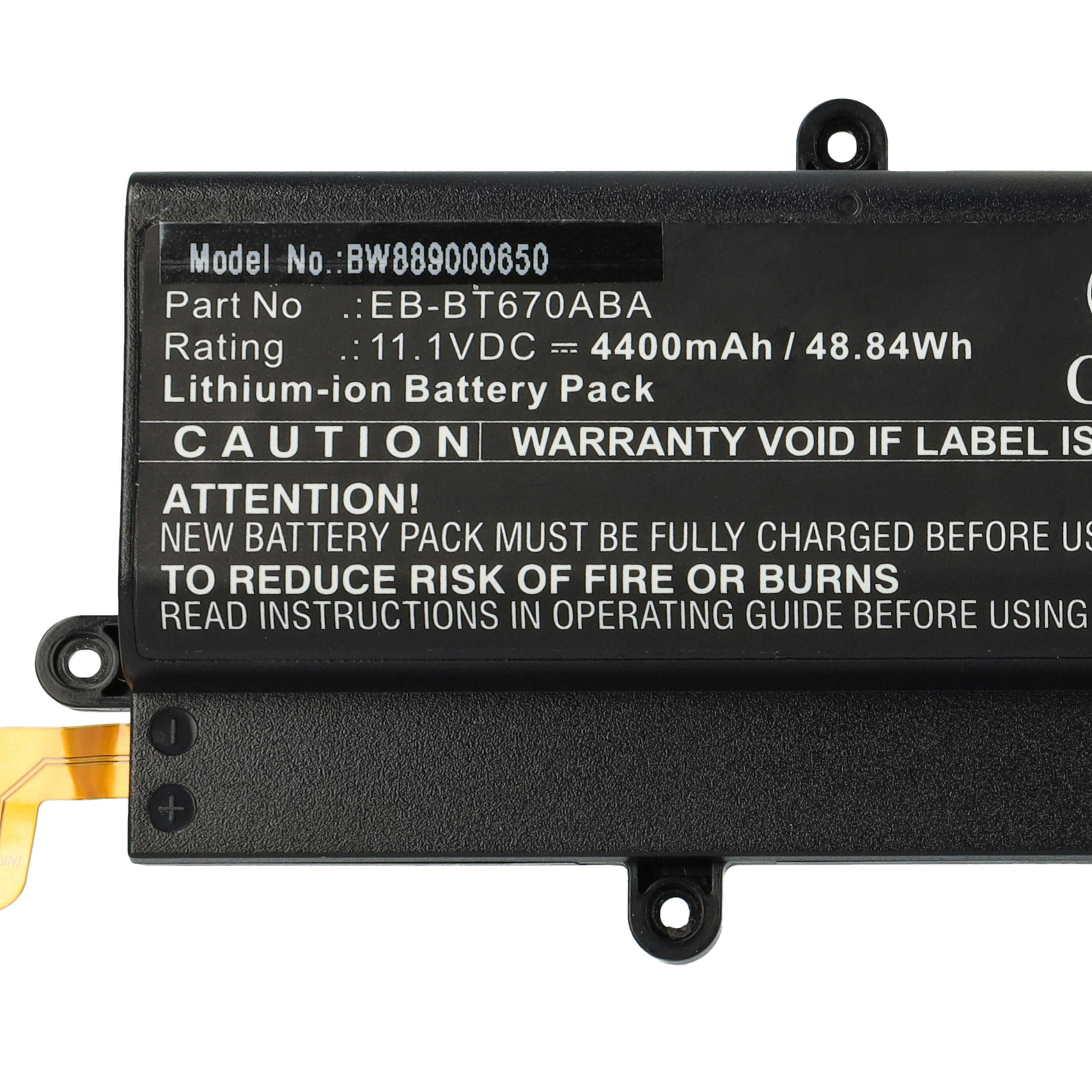 Tablet Battery Replacement for Samsung AA1GA12BS, EB-BT670ABA - 4400mAh 11.1V Li-Ion