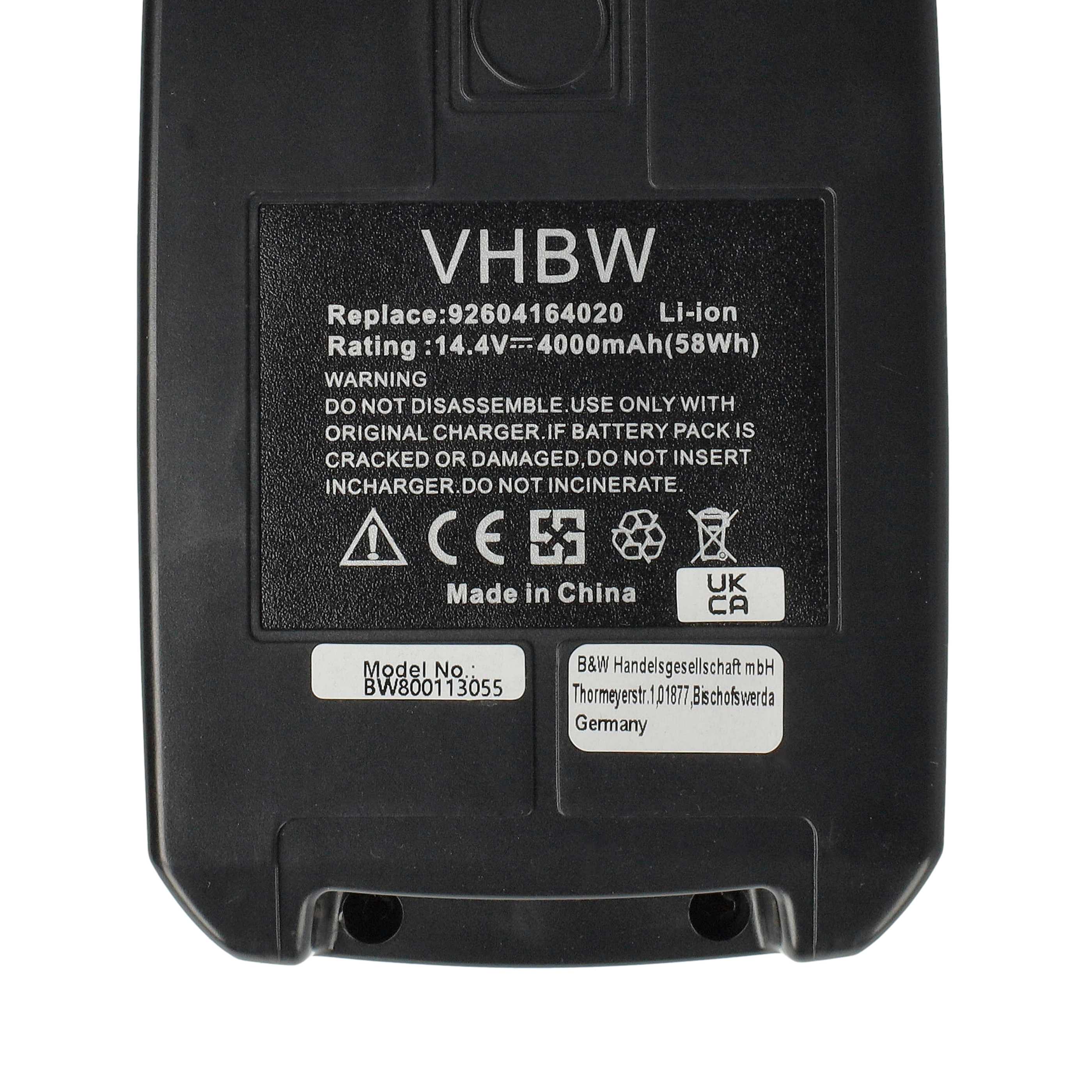 2x Battery replaces Fein B14A.164.01, 92604164020 Electric Power Tool - 4000 mAh, 14.4 V, Li-Ion