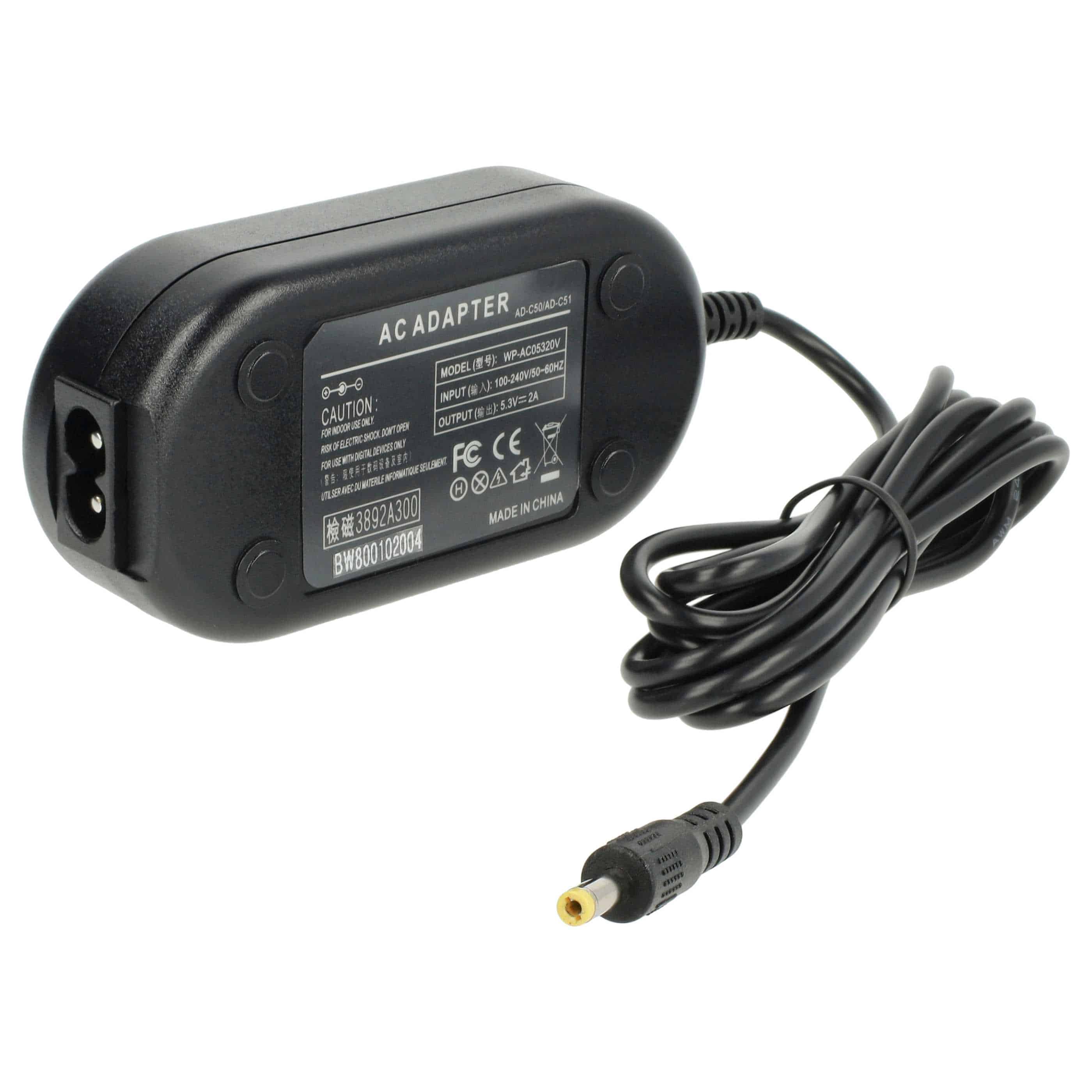 Power Supply replaces AC-C50J AD-C50 AD-C50J AD-C51J AD-C52 AD-C51 AD-C51G for Camera - 2 m, 5.3 V 2.0 A