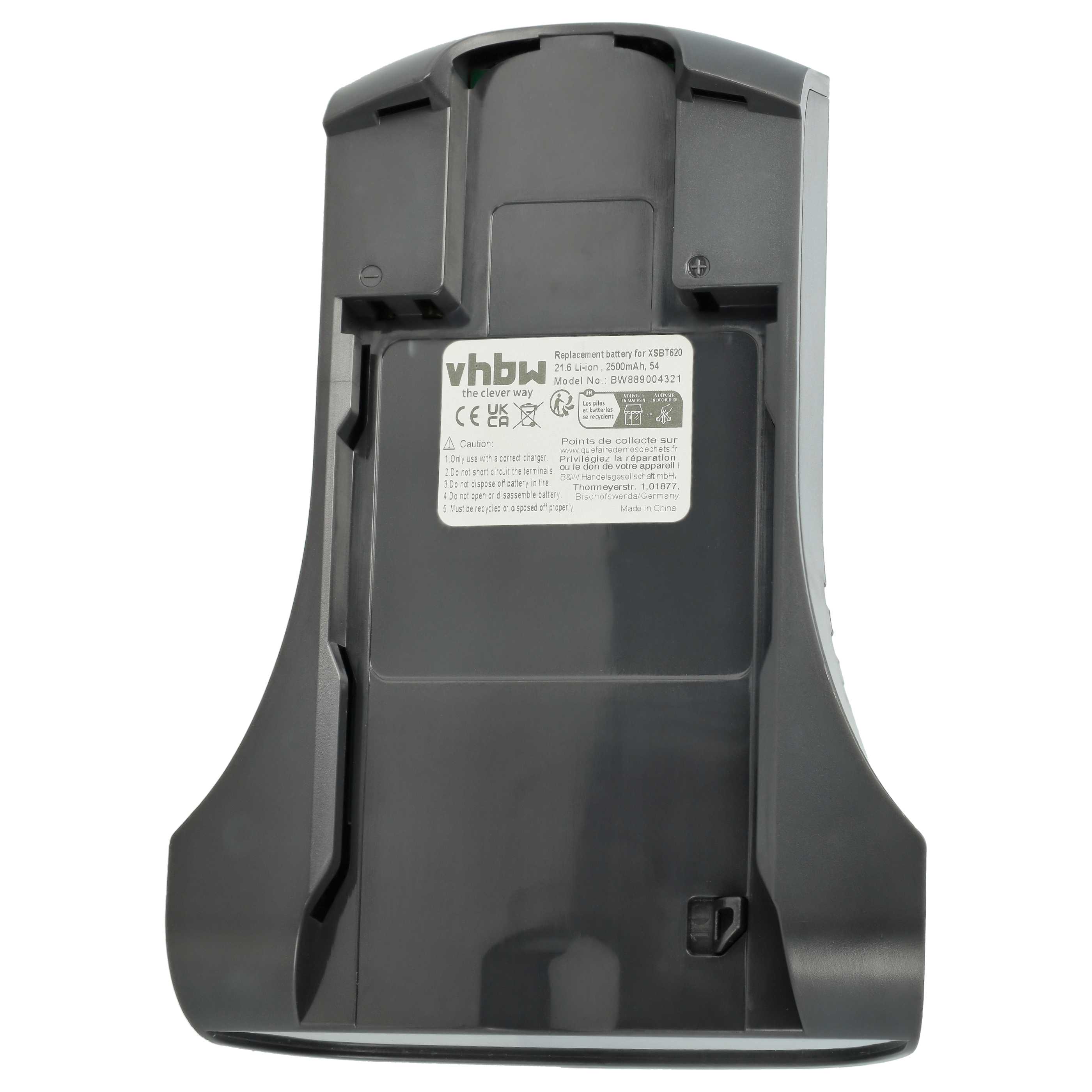 Battery replaces XSBT620 for Shark 2500mAh, 21.6V, Li-Ion