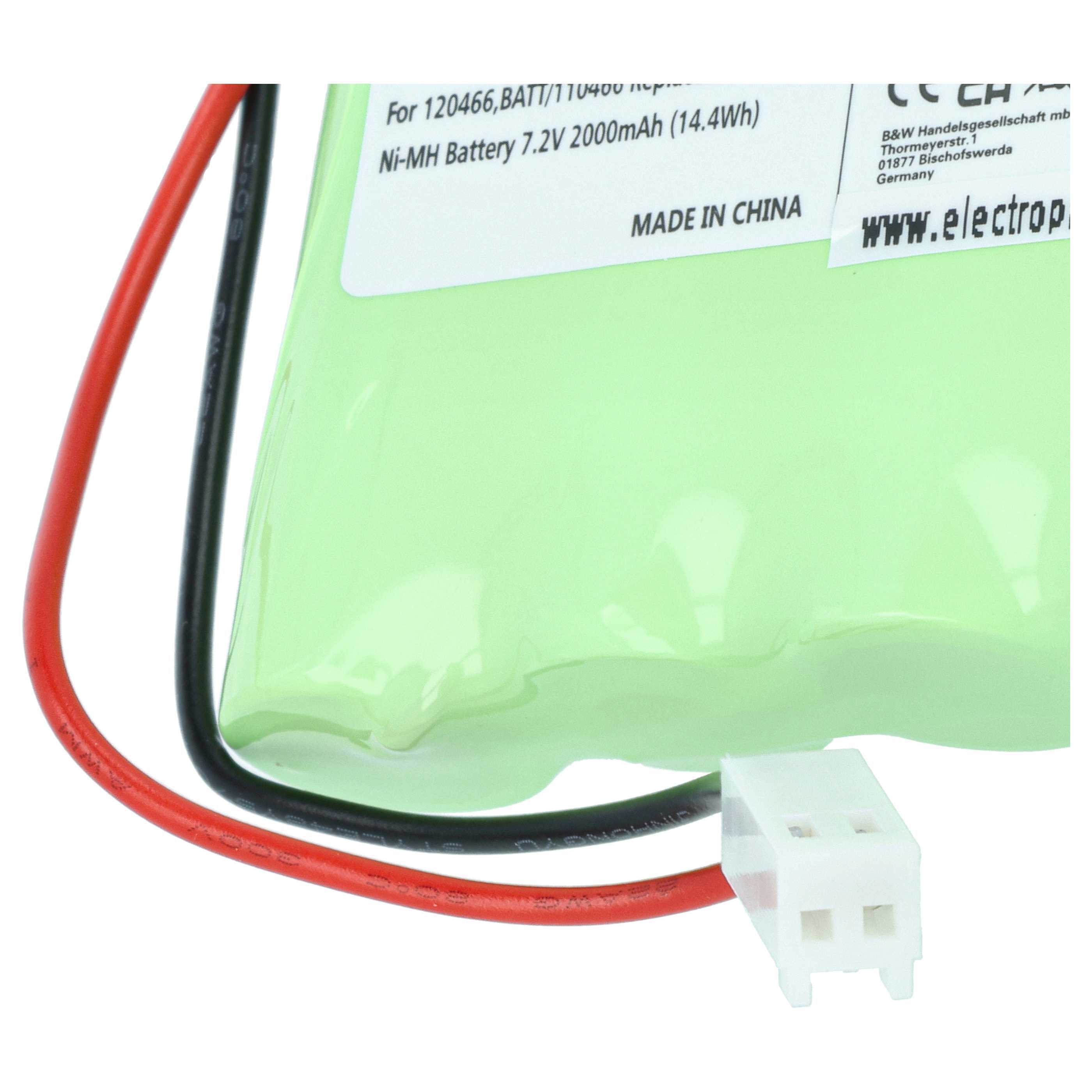 Medical Equipment Battery replaces BATT/110466, 120466 - 2000 mAh 7.2 V NiMH