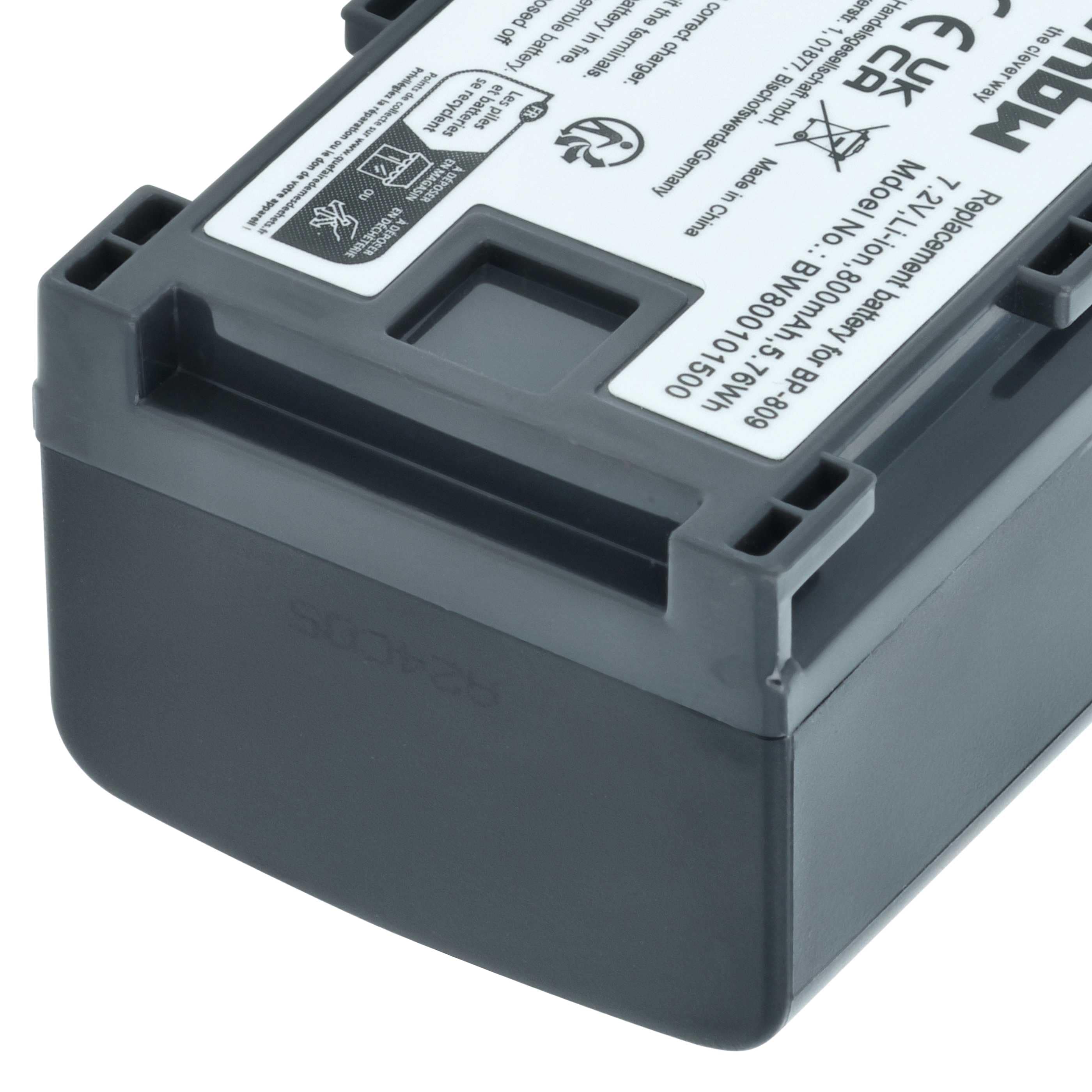 Videocamera Battery replaces Canon BP-807, BP-809, 2740B002 - 800 mAh 7.2 V Li-Ion