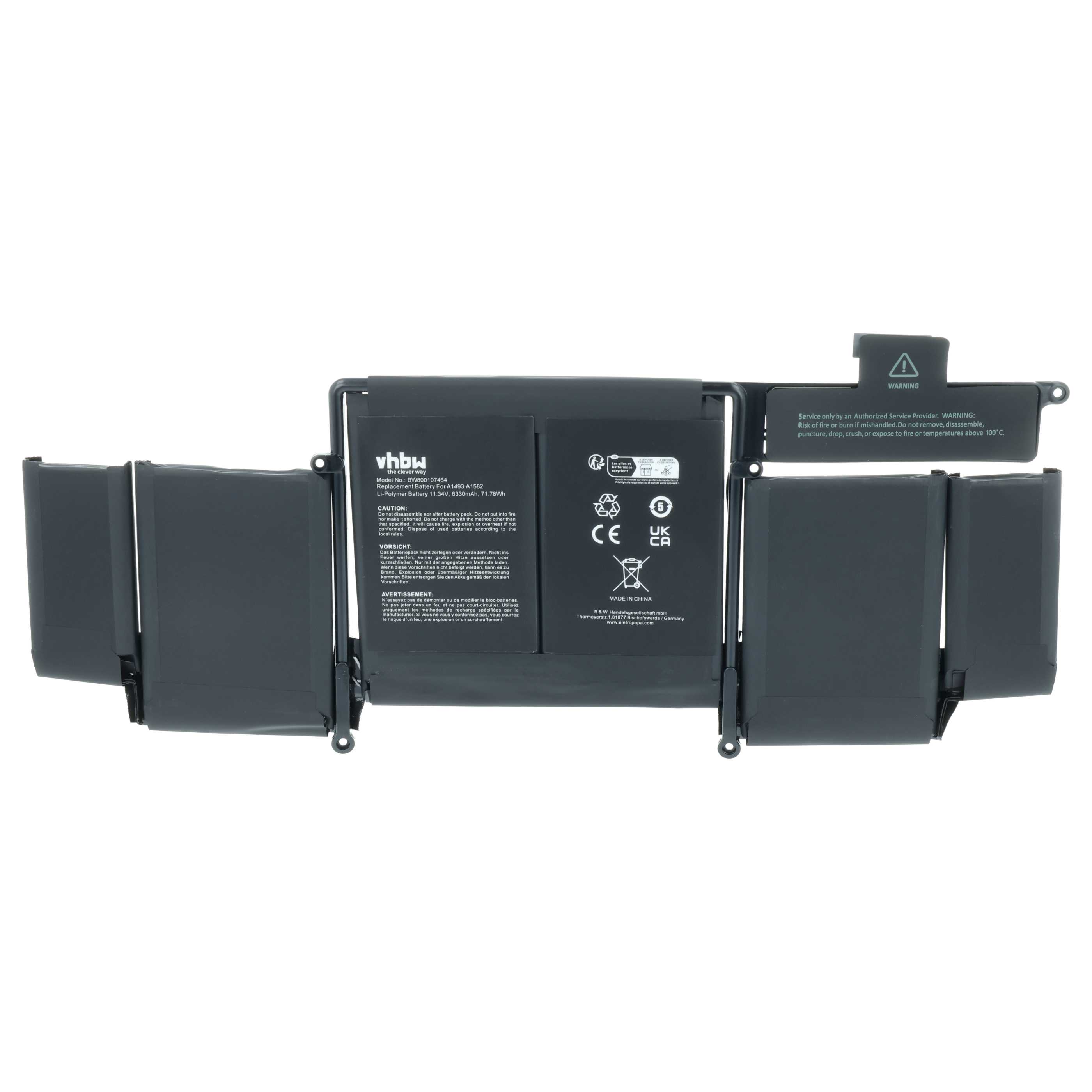 Batteria sostituisce Apple 020-8146, A1493, 020-8148 per notebook - 6330mAh 11,34V Li-Poly nero