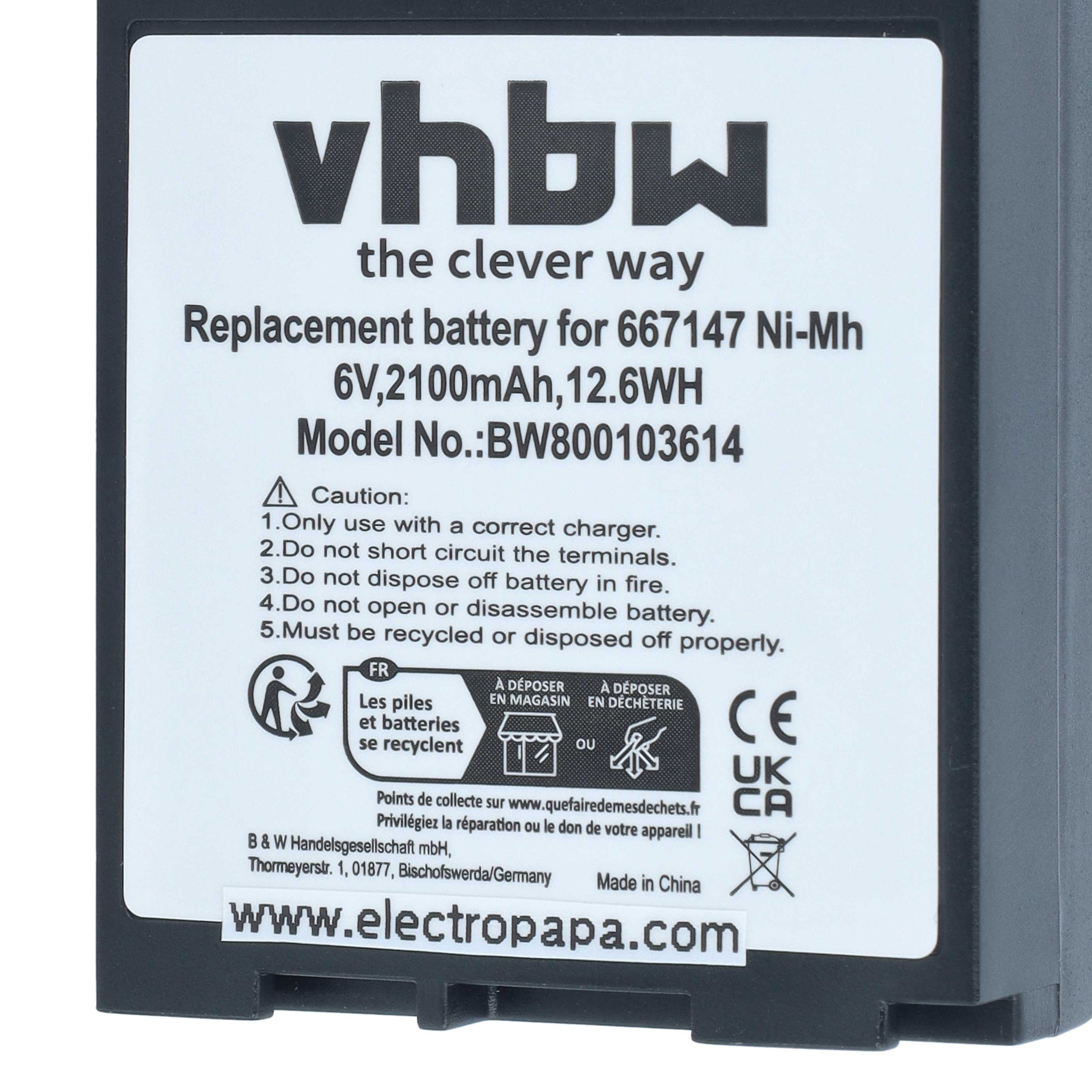 Laser Battery replaces Leica 667318, GEB121, 667147, GEB111 - 2100 mAh 6 V NiMH