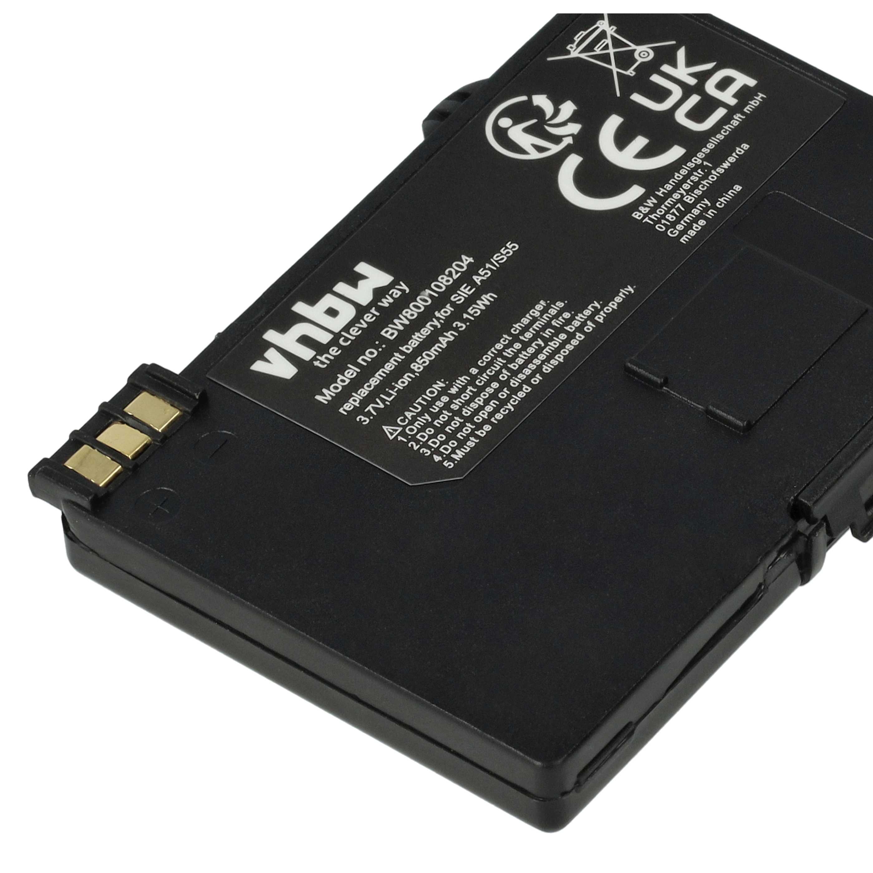 10x Akumulator do telefonu smartfona zamiennik EBA-510, L36145-K1310-X401, BASIC56 - 850 mAh 3,7 V Li-Ion