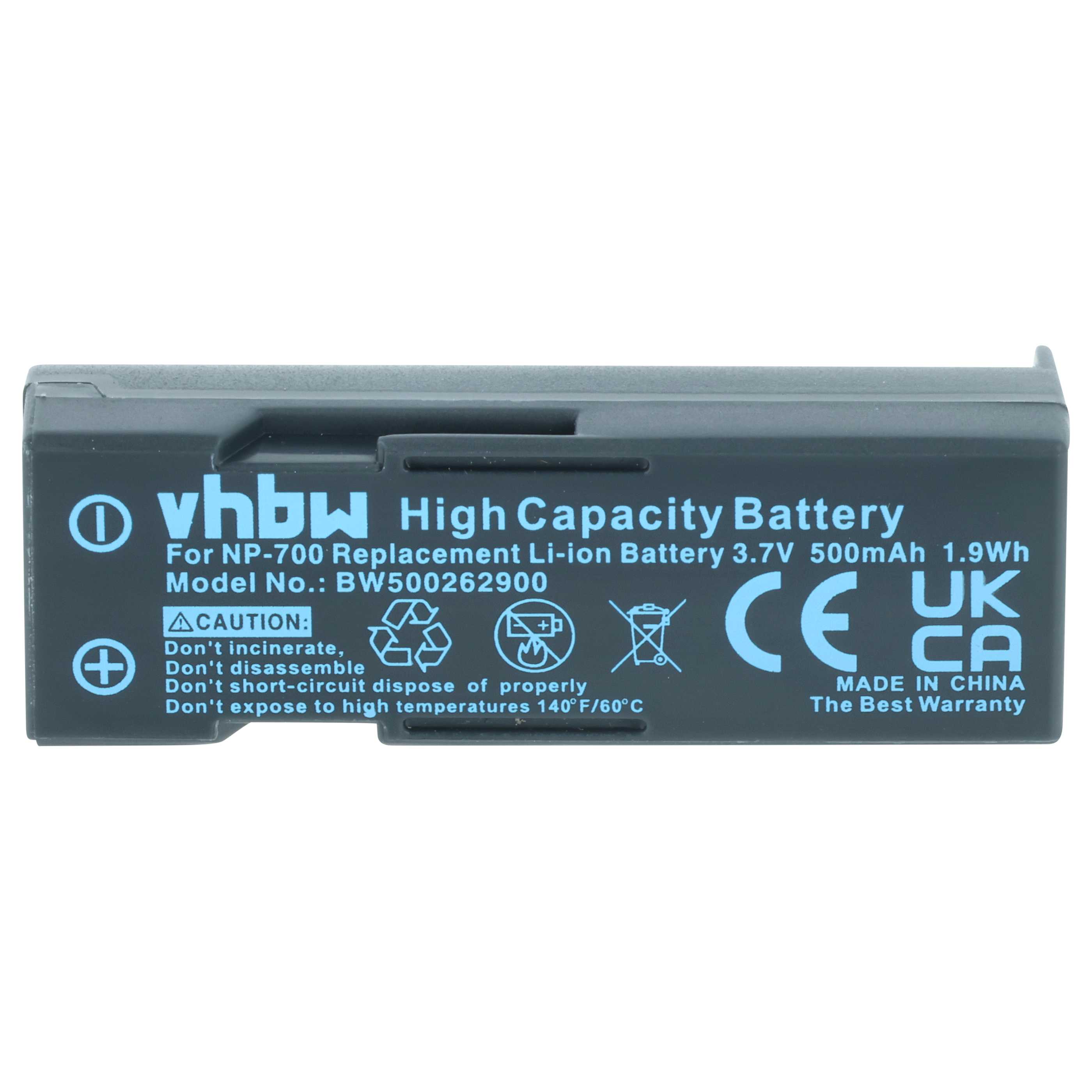 2x Battery replaces Minolta NP-700 - 500mAh, 3.7V, Li-Ion
