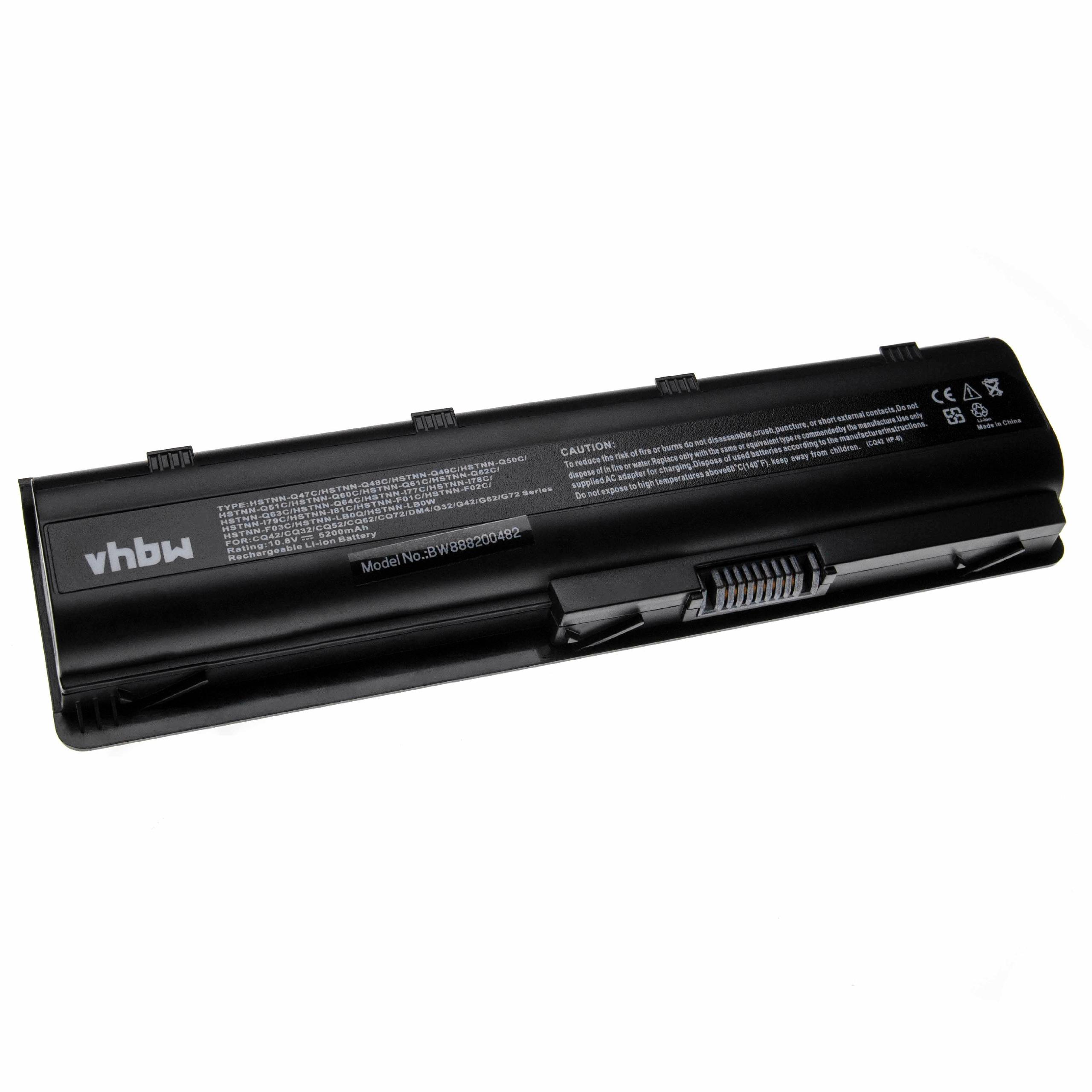 Notebook Battery Replacement for HP / Compaq 586007-541, 586006-361, 586006-321 - 5200mAh 10.8V Li-Ion, black