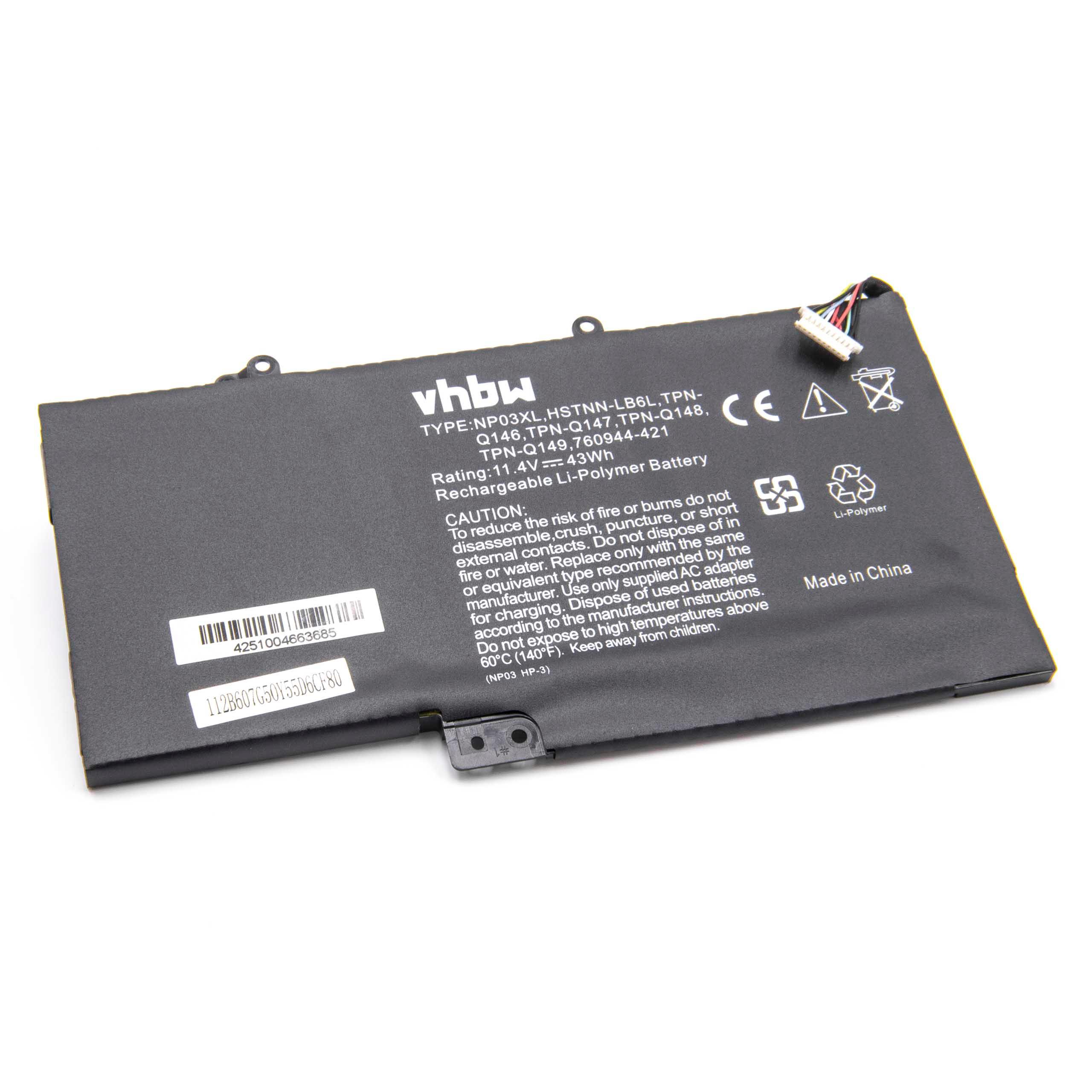 Notebook Battery Replacement for HP 761230-005, 767068-005, 760944-421, 760944-541 - 3750mAh 11.1V Li-polymer