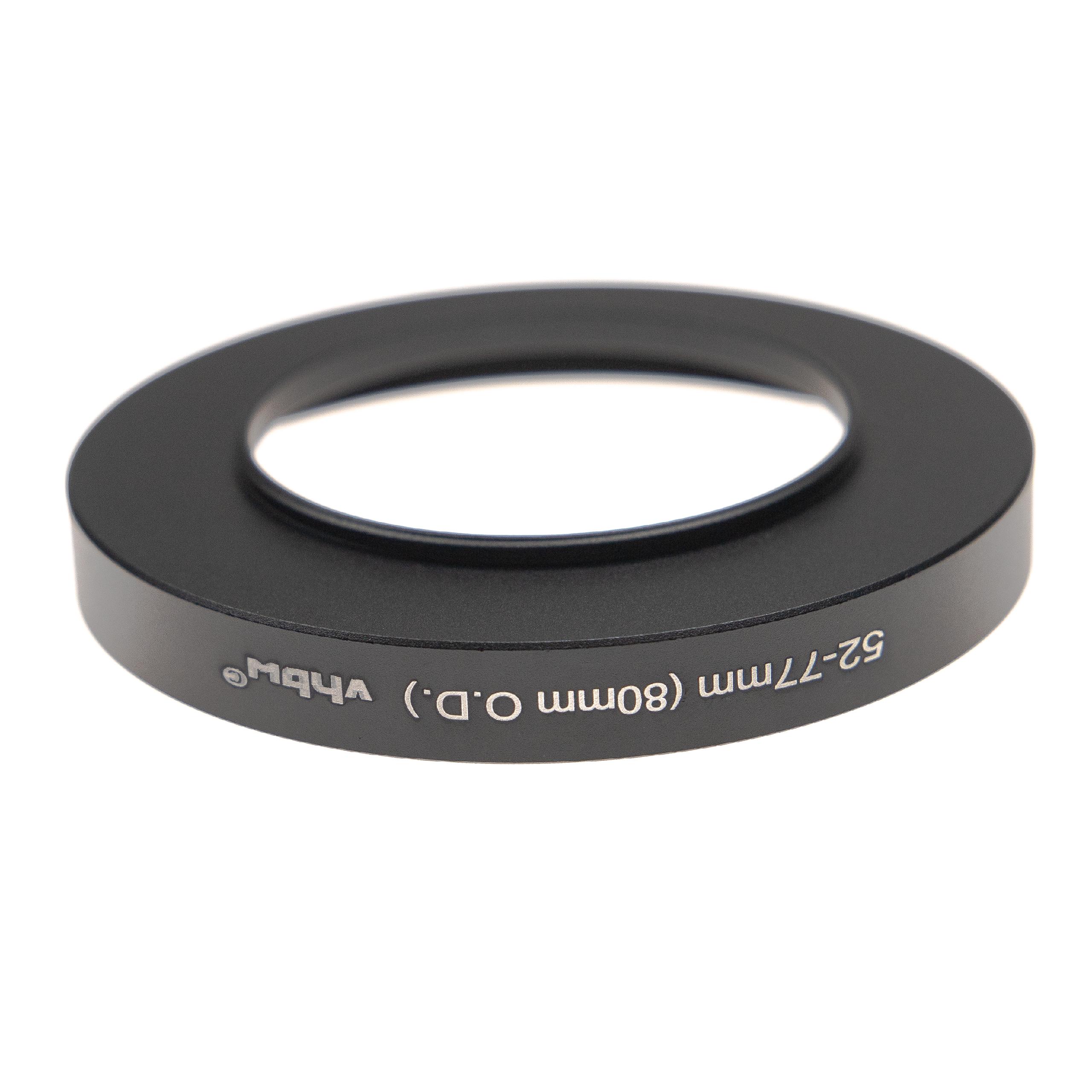 Step-Up-Ring Adapter 52 mm auf 77 mm passend für Matte Boxen 80 mm O.D. - Filteradapter