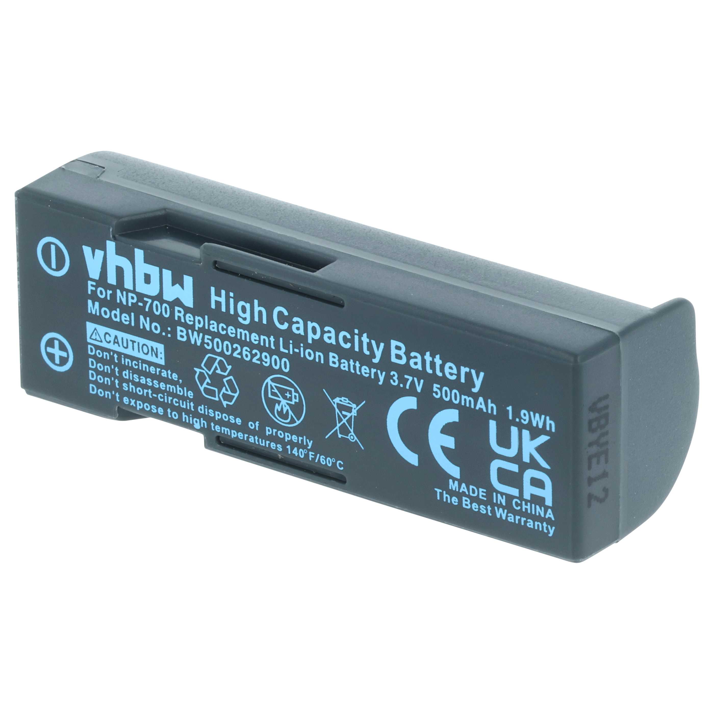 3x Battery replaces Minolta NP-700 - 500mAh, 3.7V, Li-Ion