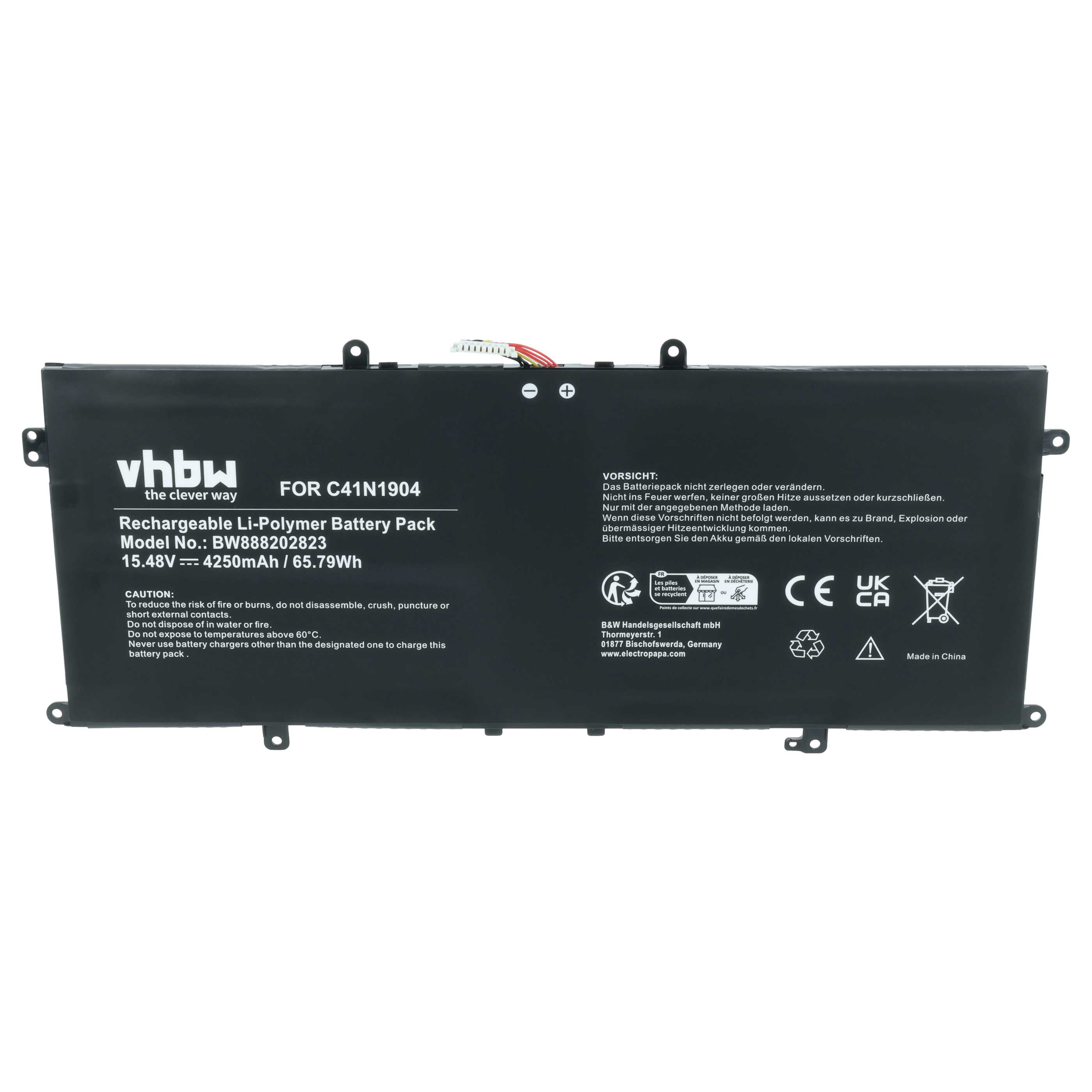 Batteria sostituisce Asus 0B200-03660000, 02B200-03660500 per notebook - 4250mAh 15,48V Li-Poly