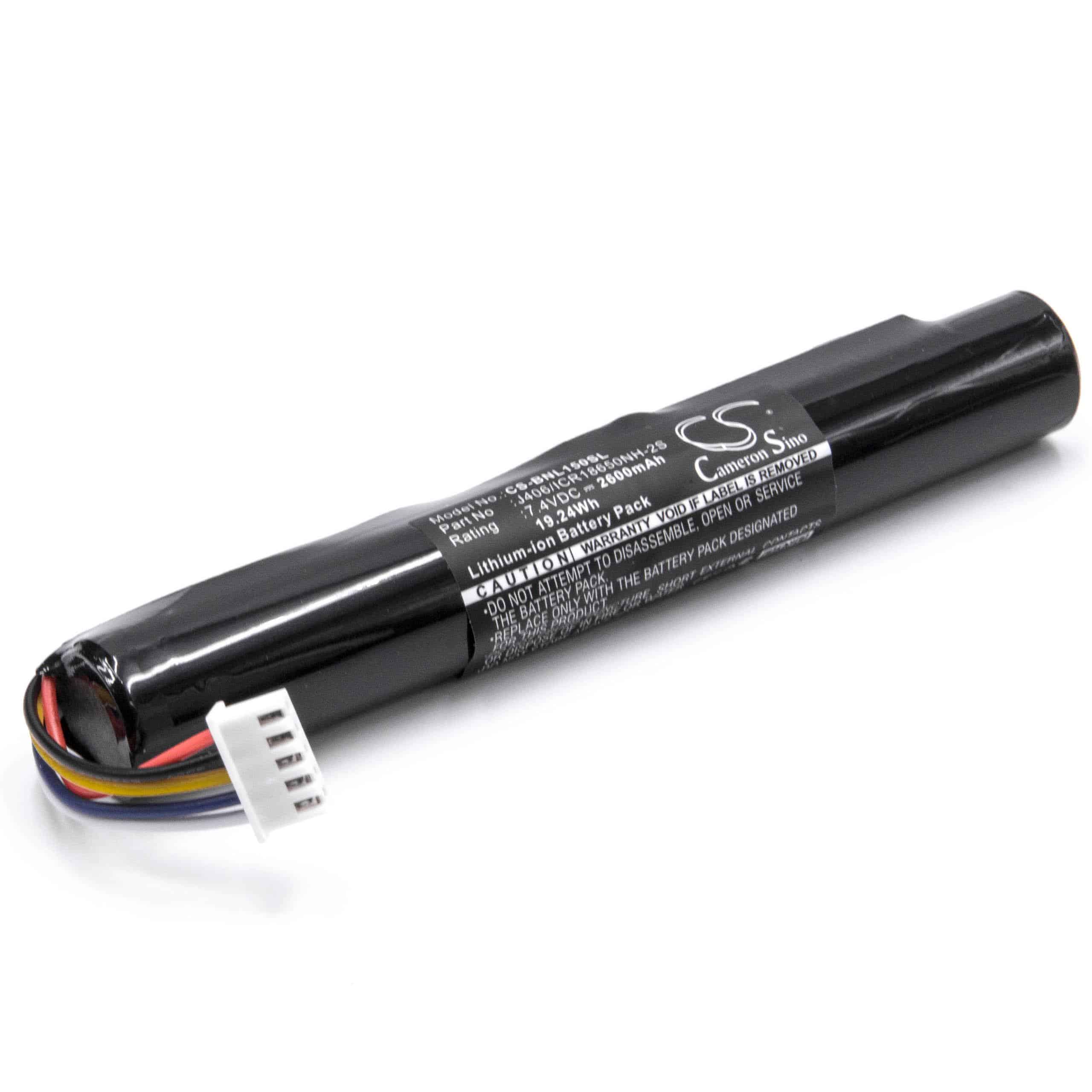 Batterie remplace Bang & Olufsen J406/ICR18650NH-2S pour enceinte Bang & Olufsen - 2600mAh 7,4V Li-ion