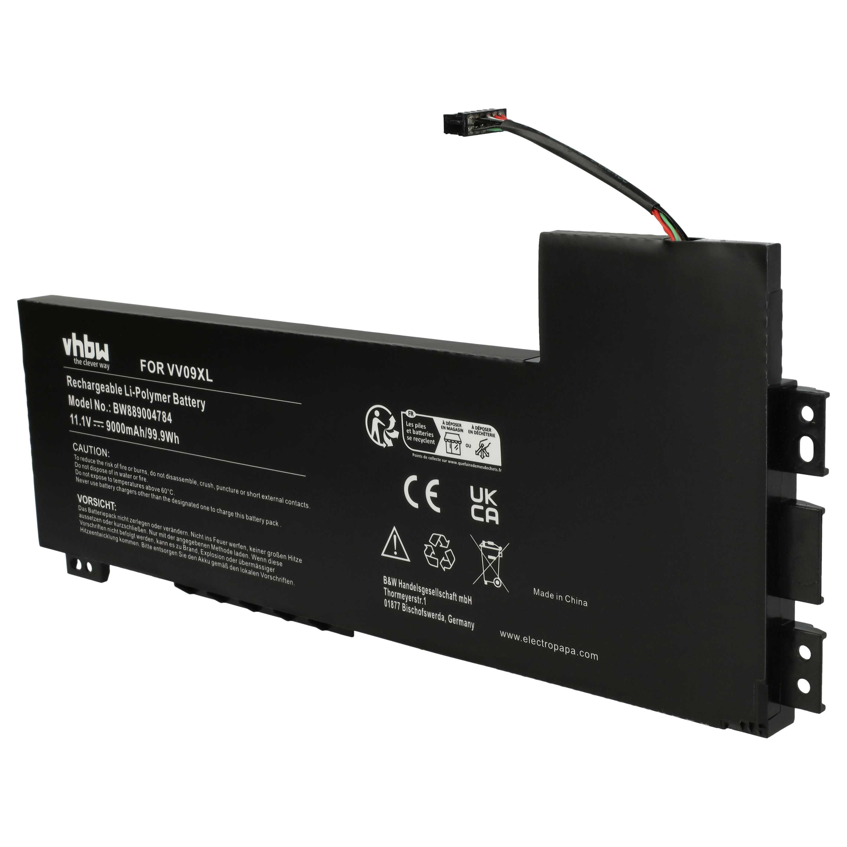 Akumulator do laptopa zamiennik 808398-2B1, 808398-2B2, 808398-2C1 - 9000 mAh 11,1 V Li-Ion, czarny
