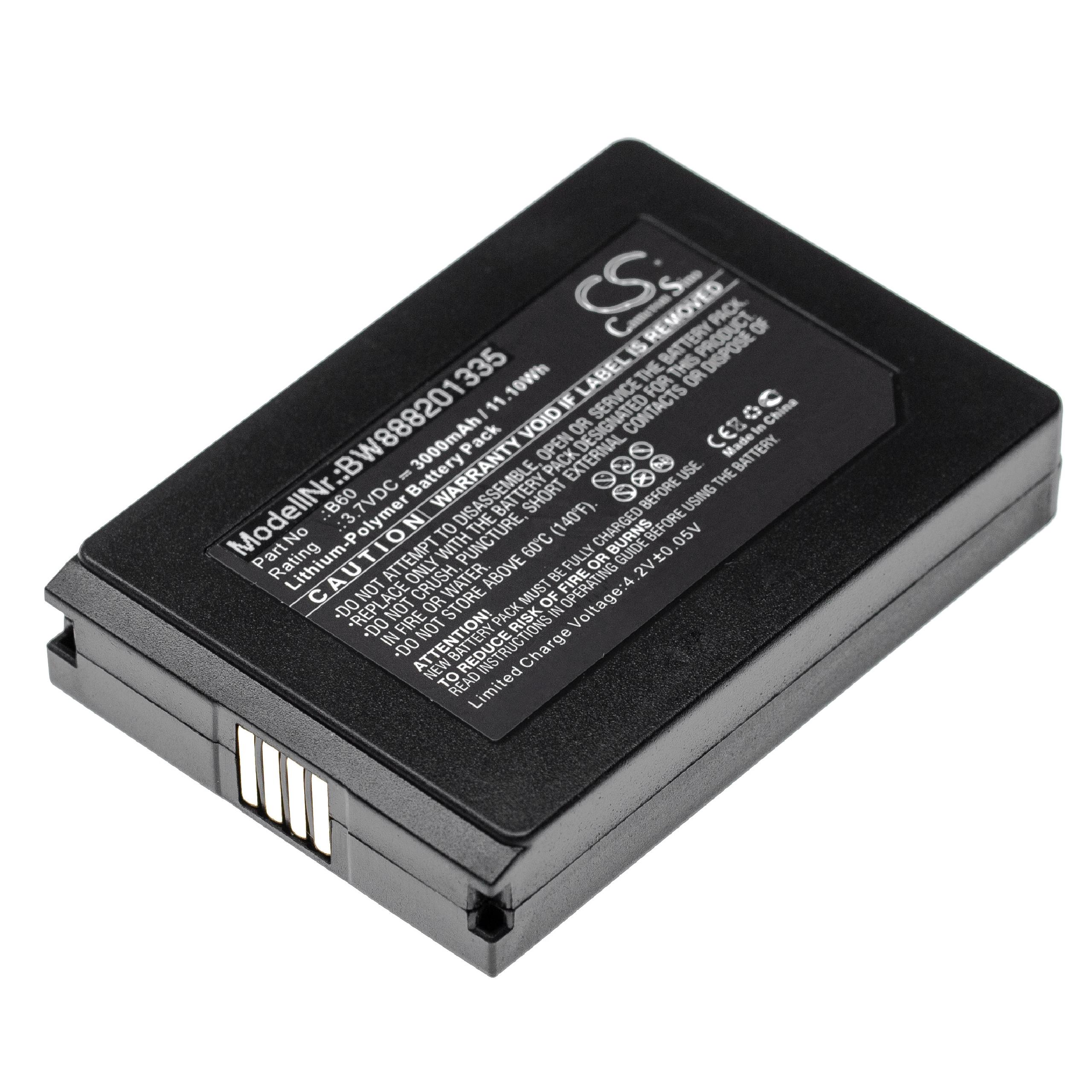 Batterie remplace Vectron B60 pour scanner de code-barre - 3000mAh 3,7V Li-polymère