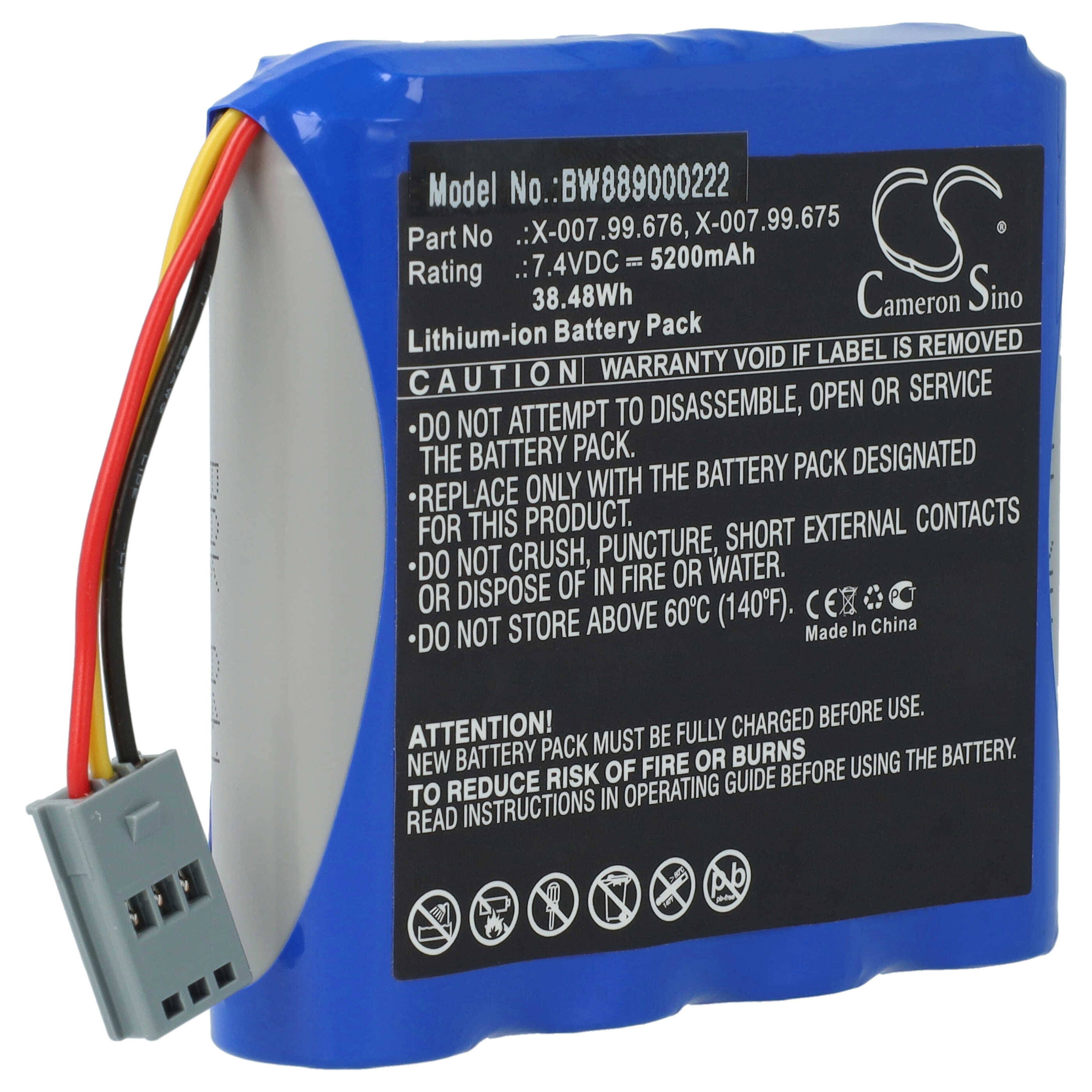 Akku als Ersatz für Heine X-007.99.676, X-007.99.675 für Heine - 5200mAh 7,4V Li-Ion
