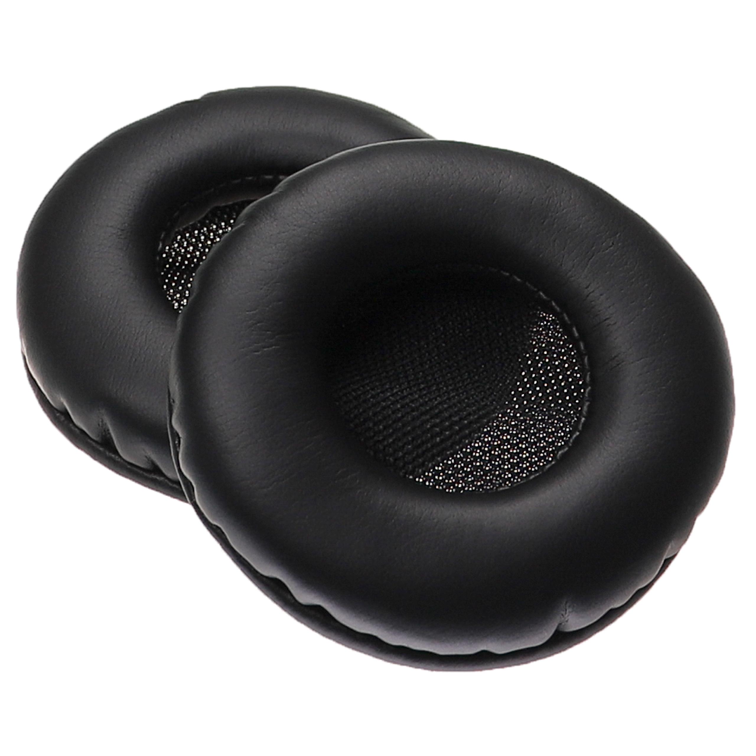 Ohrenpolster passend für Sony MDR-V100 Kopfhörer u.a. - Silikon, 7,2 x 7 cm, 36 mm stark, Schwarz
