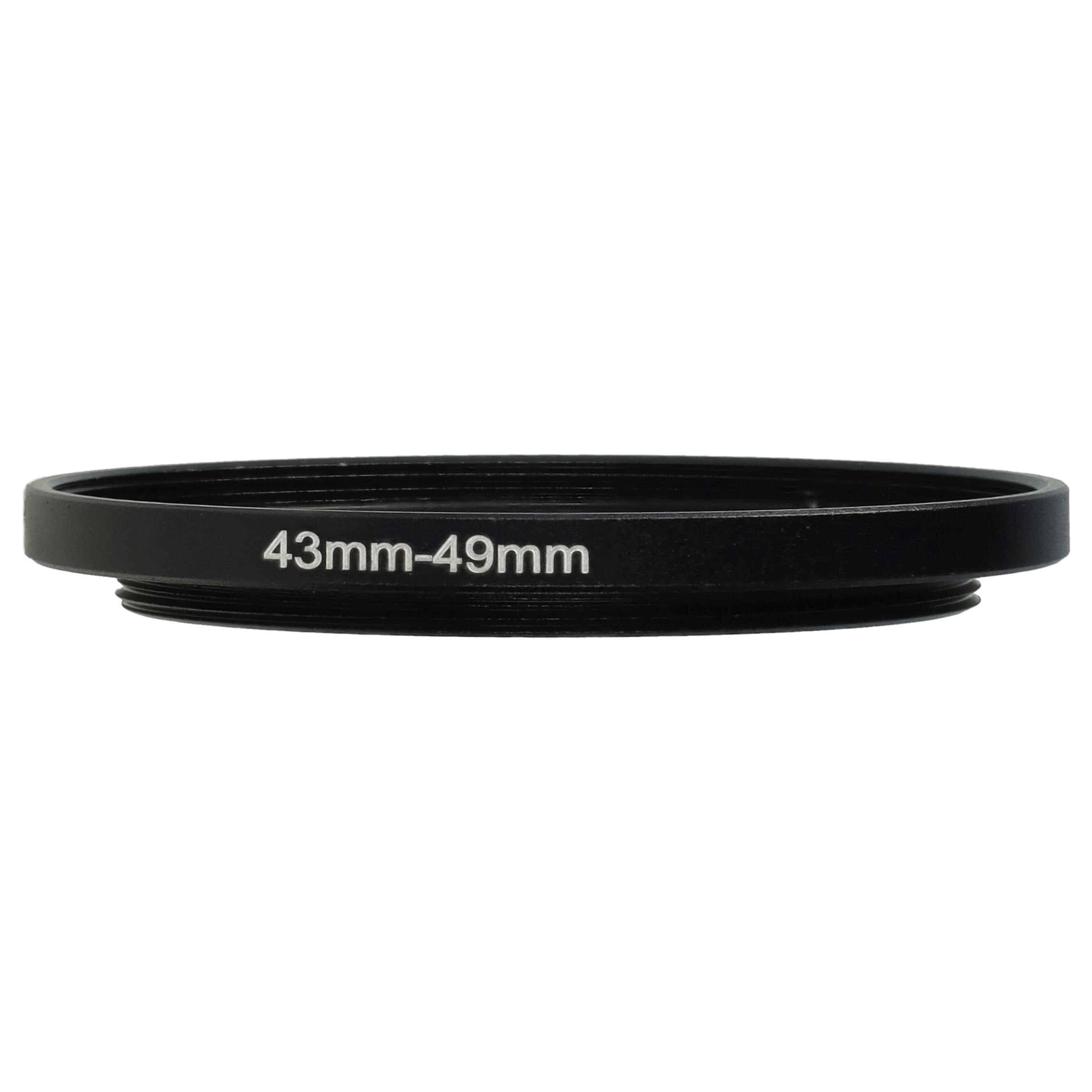 Bague Step-up 43 mm vers 49 mm pour divers objectifs d'appareil photo - Adaptateur filtre