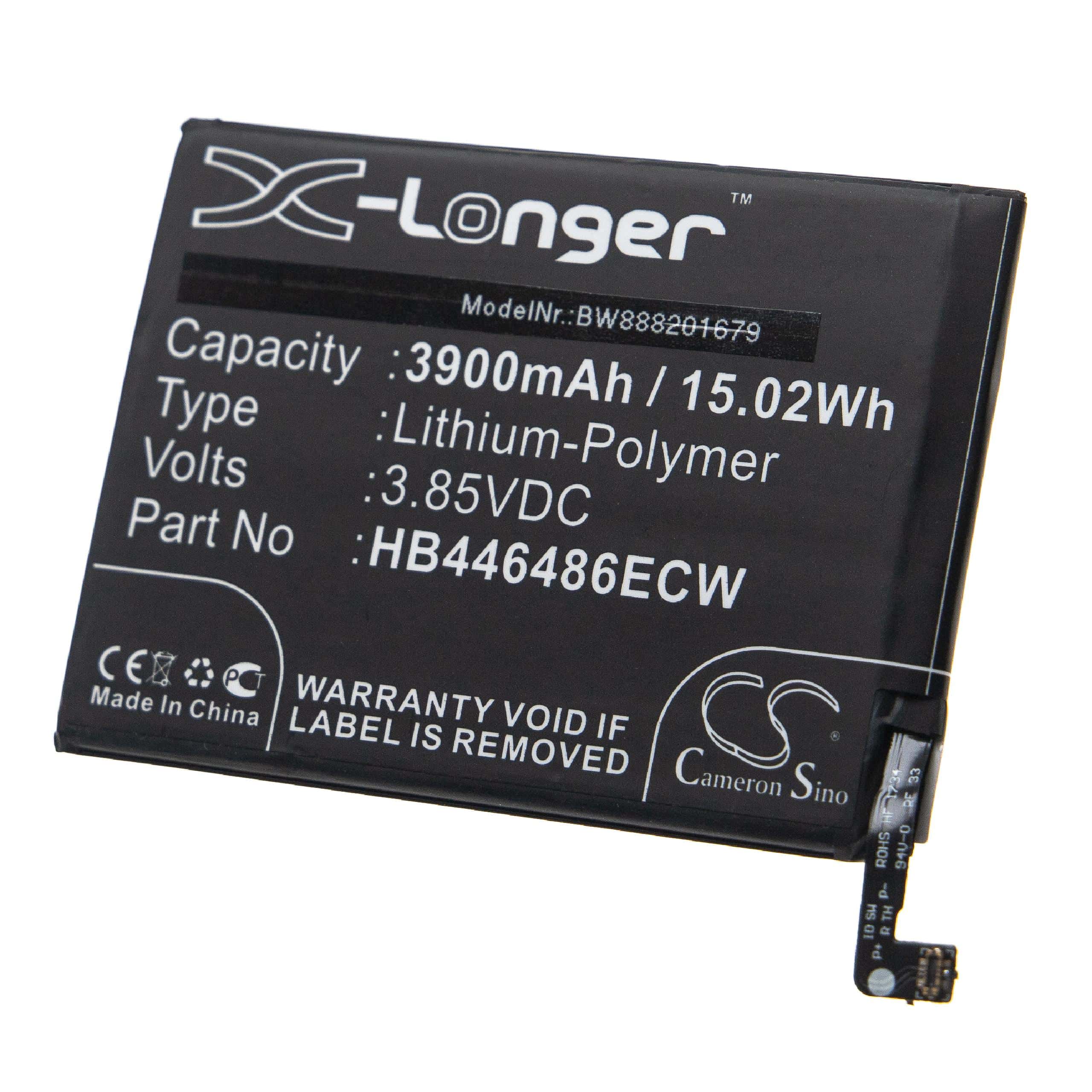 Mobile Phone Battery Replacement for Huawei HB446486ECW - 3900mAh 3.85V Li-polymer