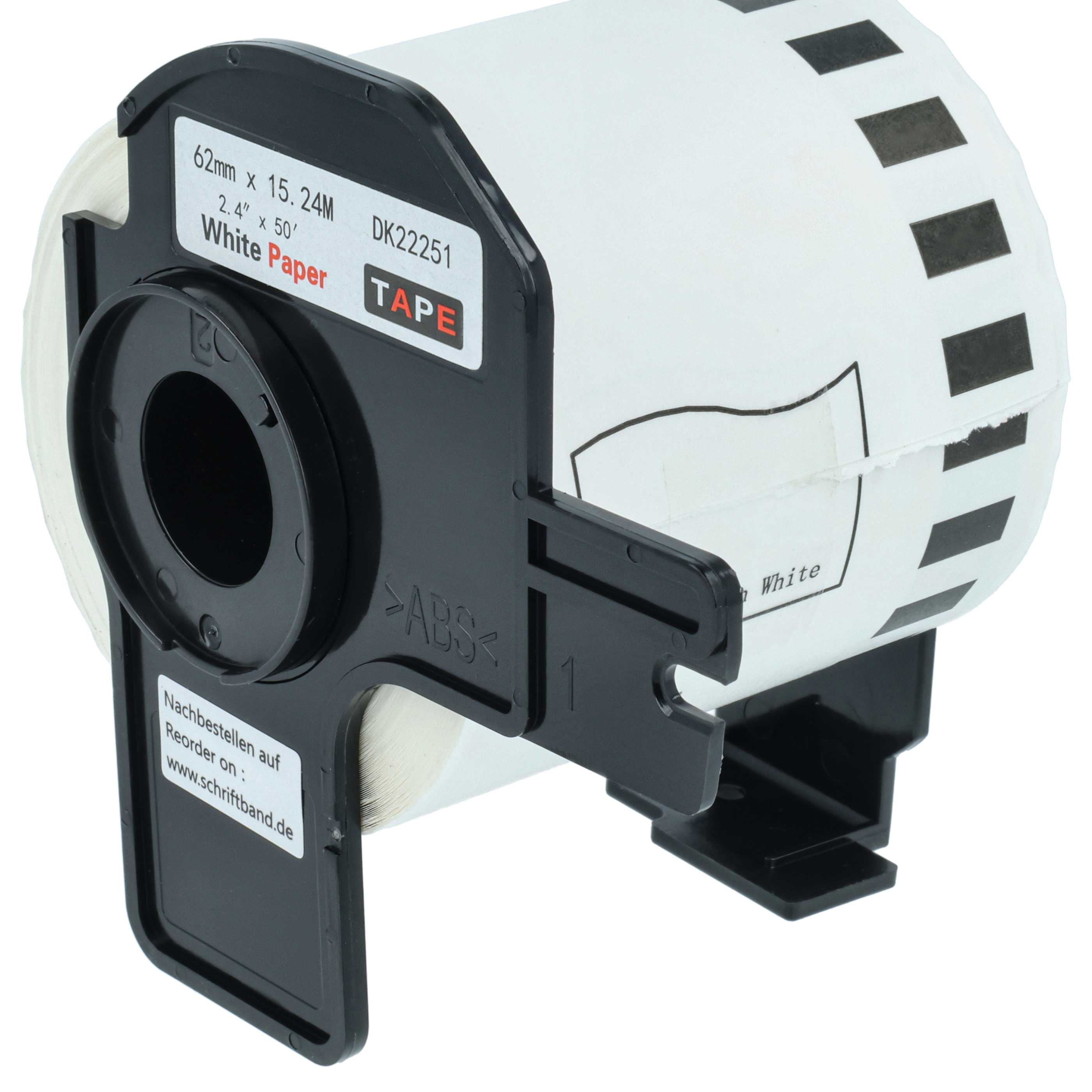 Label Roll replaces Brother DK-22251 Labeller - 62 mm x 15.24 m + Holder